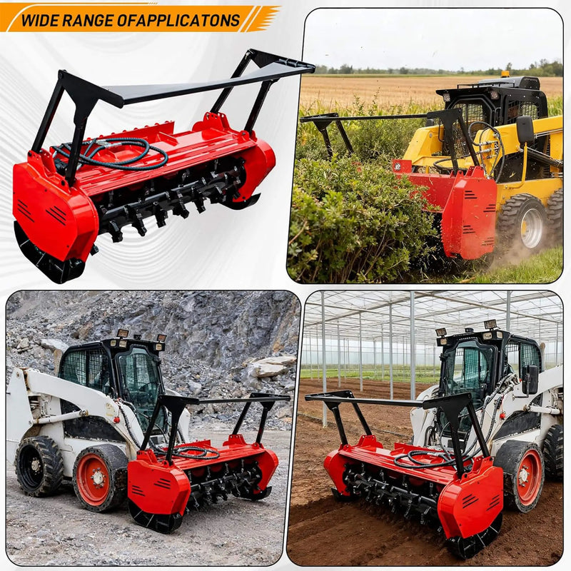 Heavy-Duty 60-Inch Hydraulic Forestry Mulcher Skid Steer Loader Attachment (SAK50792) by SAKSBY WHOLESALE