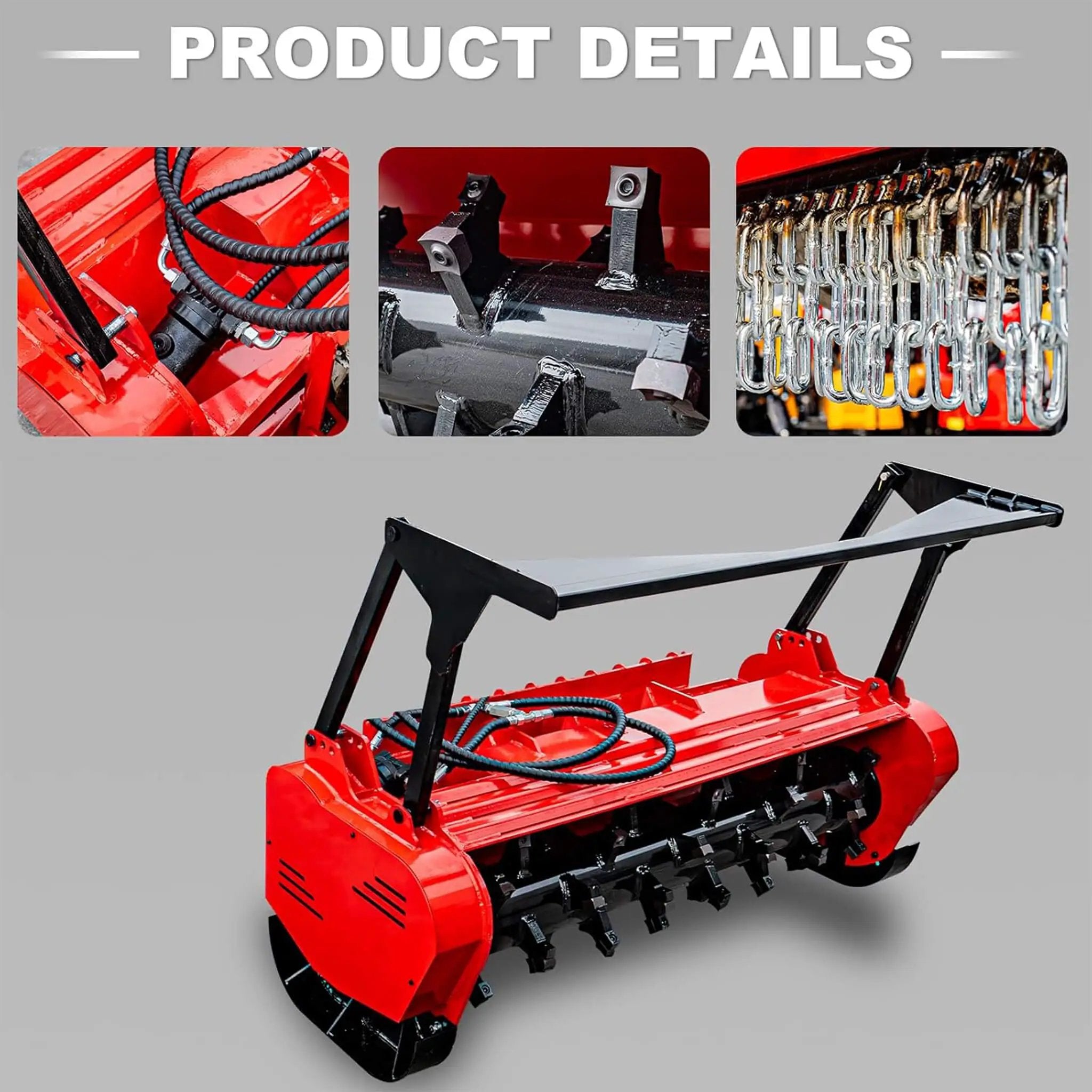 Heavy-Duty 60-Inch Hydraulic Forestry Mulcher Skid Steer Loader Attachment (SAK50792) by SAKSBY WHOLESALE