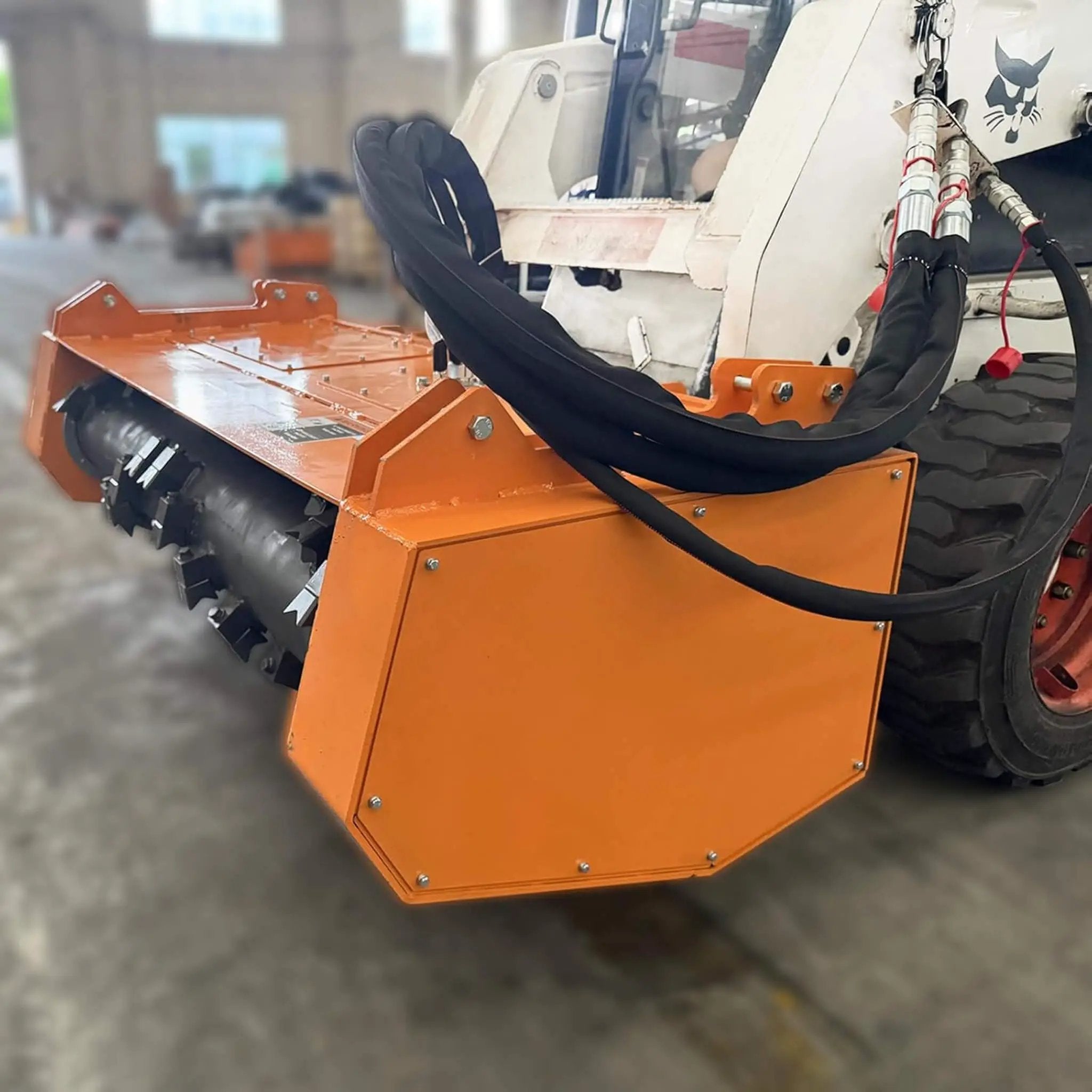 Heavy-Duty 60-Inch Hydraulic Skid Steer Loader Forestry Mulcher Attachment (SAK76249) by SAKSBY WHOLESALE
