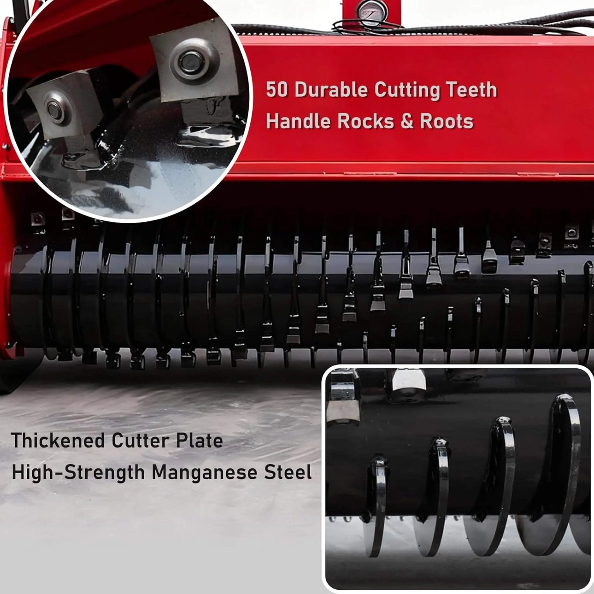 Heavy-Duty 72-Inch Hydraulic Forestry Mulcher Skid Steer Loader Attachment (SAK39168) by SAKSBY WHOLESALE