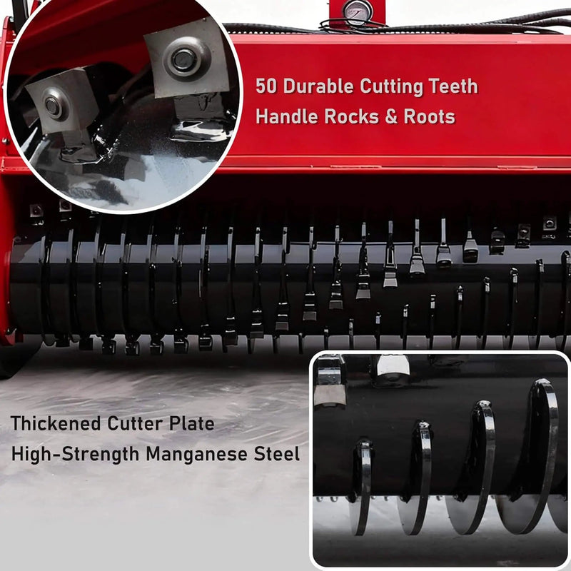 Heavy-Duty 72-Inch Hydraulic Forestry Mulcher Skid Steer Loader Attachment (SAK39168) by SAKSBY WHOLESALE