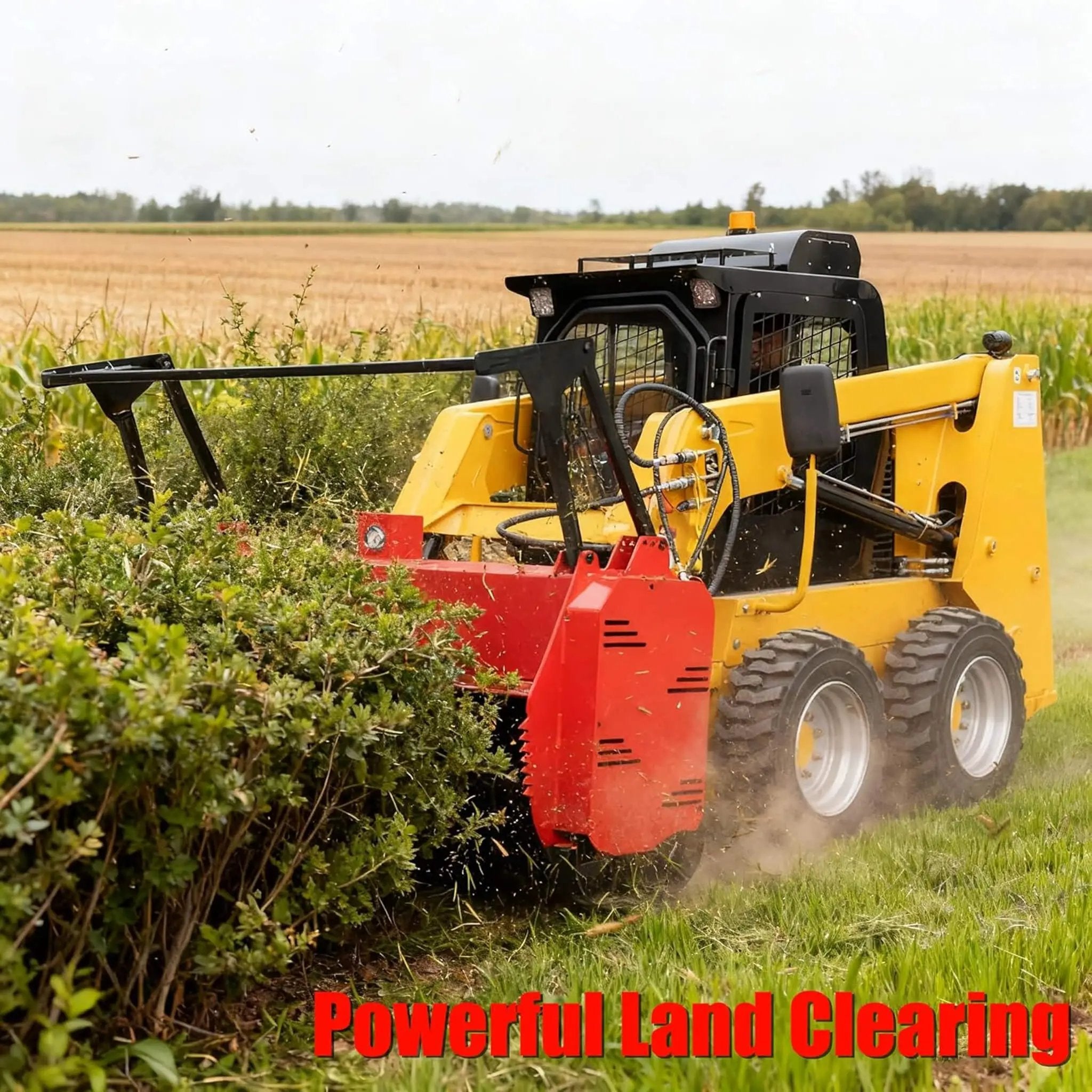 Heavy-Duty 72-Inch Hydraulic Forestry Mulcher Skid Steer Loader Attachment (SAK39168) by SAKSBY WHOLESALE
