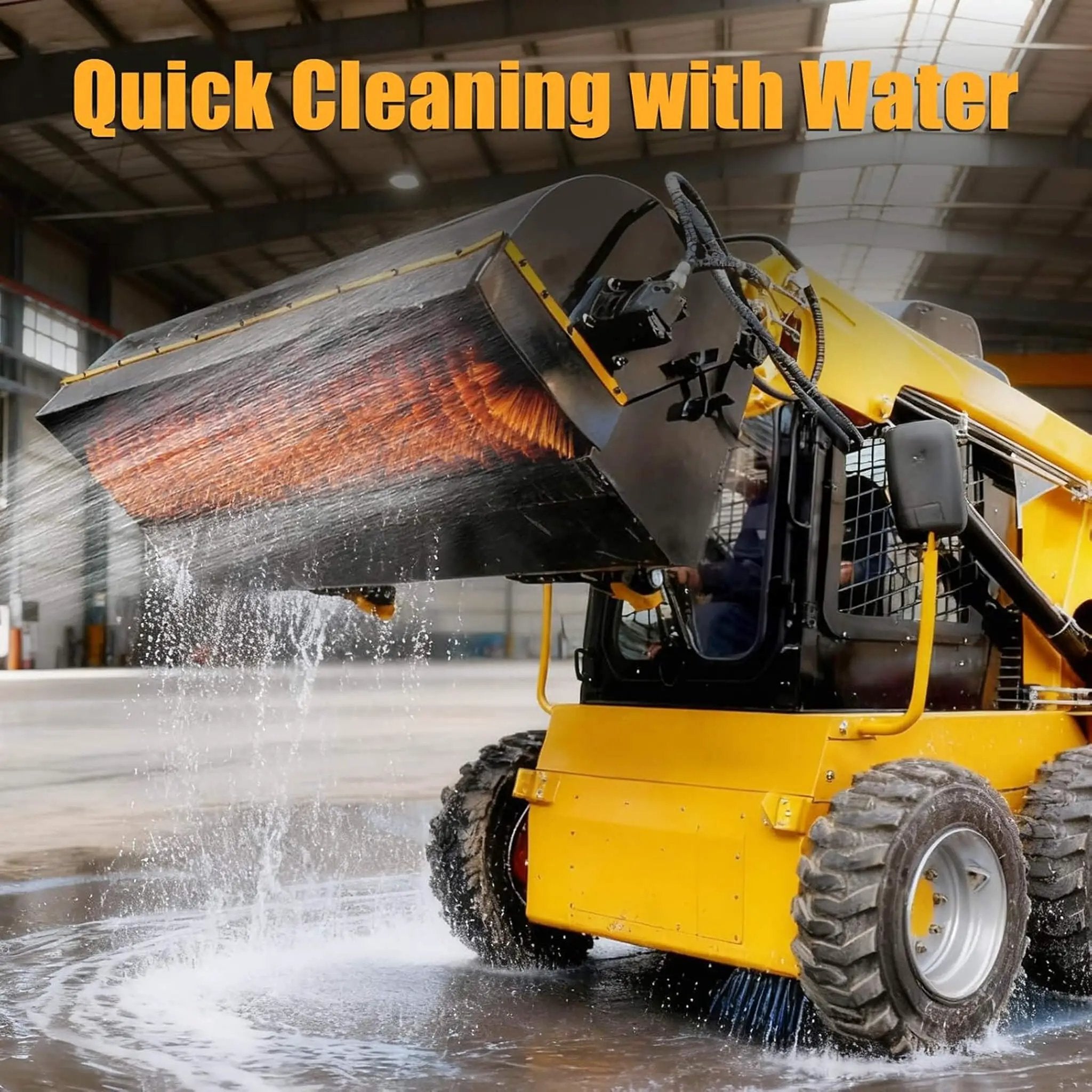 Heavy-Duty 72-Inch Industrial Skid Steer Sweeper Attachment (SAK87013) by SAKSBY WHOLESALE
