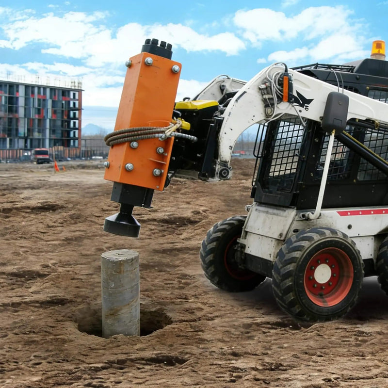 Heavy-Duty 750 FT-LB Hydraulic Skid Steer Pile Hammer Attachment (SAK59134) by SAKSBY WHOLESALE