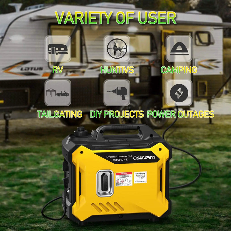 Heavy-Duty 79CC Ultra Quiet 2000W Portable Inverter Gas Generator (SAK75290) by SAKSBY WHOLESALE