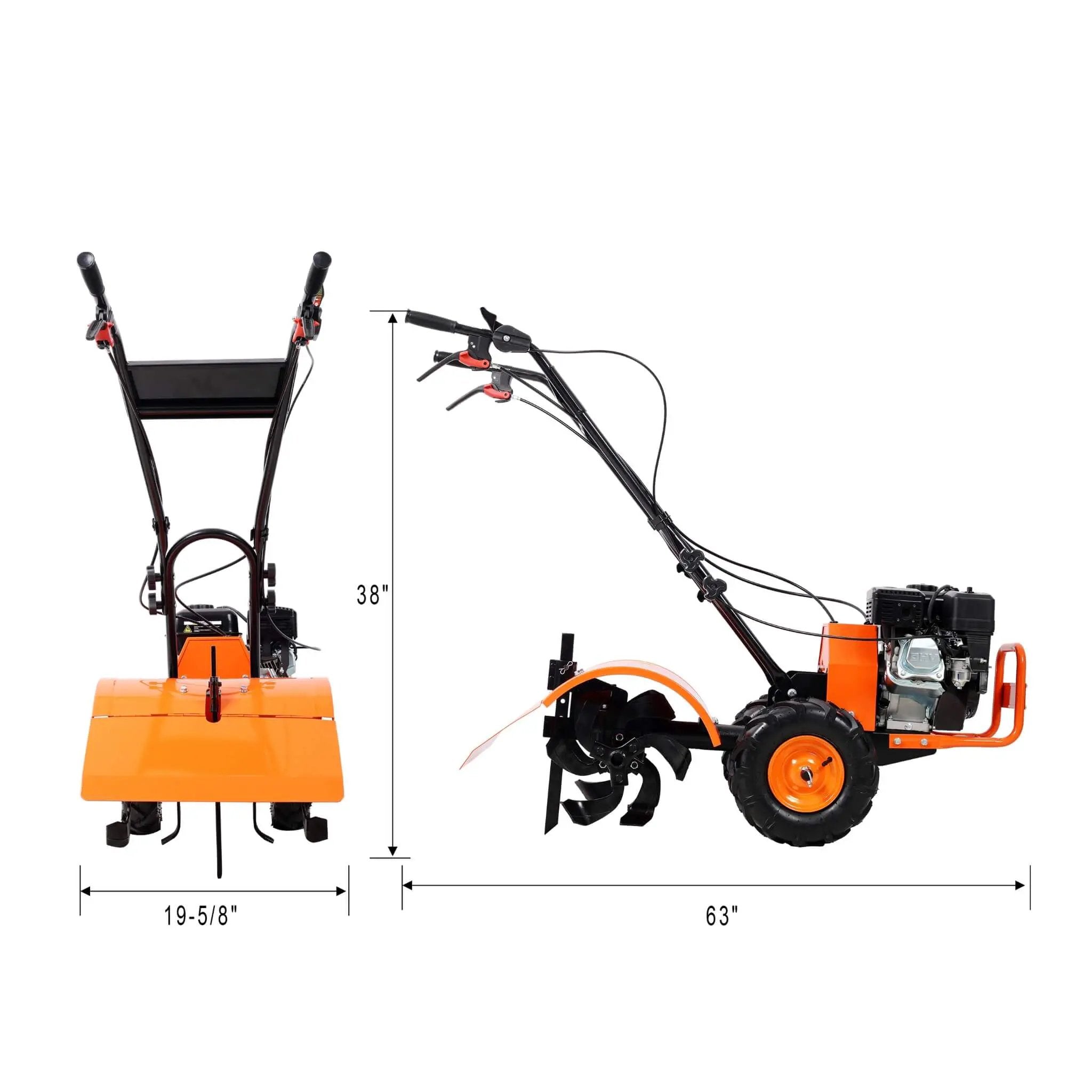 Heavy-Duty 7HP 212CC 20-Inch Rear Tine Power Tiller Gas Engine Garden Cultivator (SAK83179) by SAKSBY WHOLESALE