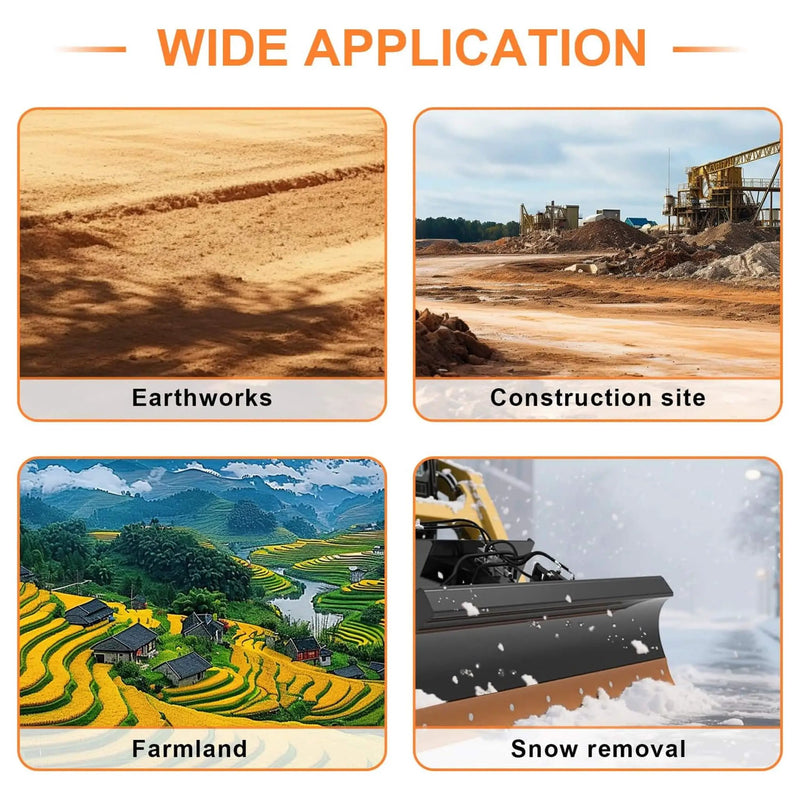 Heavy-Duty 84-Inch 6-Way Skid Steer Dozer Blade Attachment (SAK17862) by SAKSBY WHOLESALE