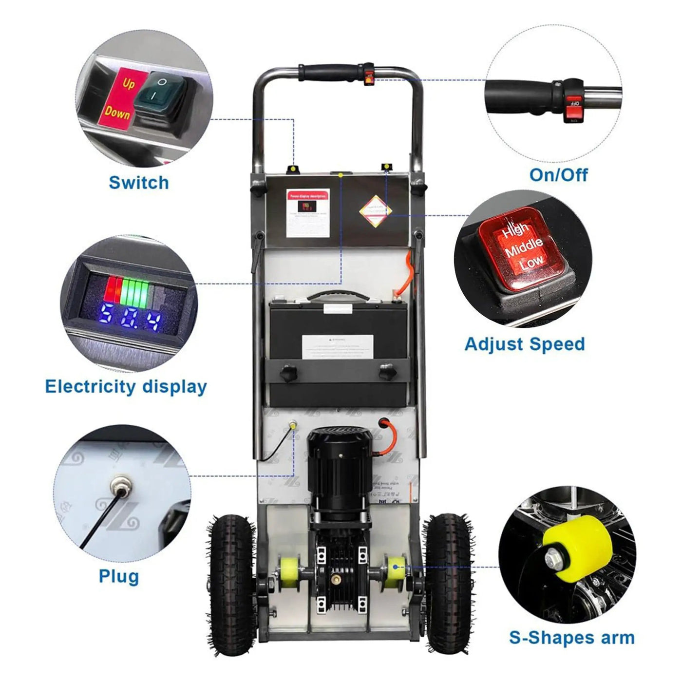 Heavy-Duty 880LBS Electric Motorized Stair Climbing Hand Truck Dolly (SAK72821) by SAKSBY WHOLESALE