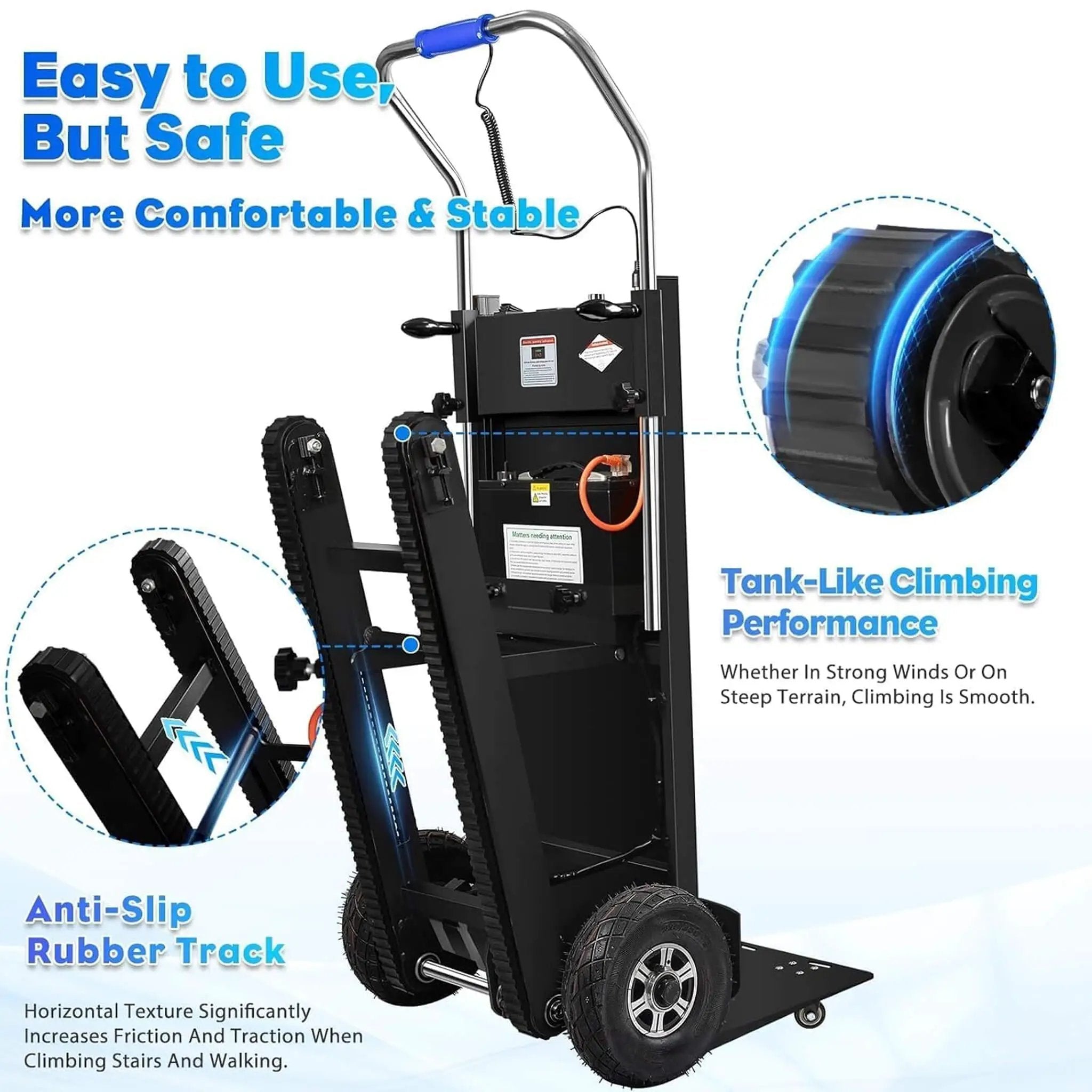 Heavy-Duty 900LBS Electric Motorized Stair Climbing Dolly (SAK75803) by SAKSBY WHOLESALE