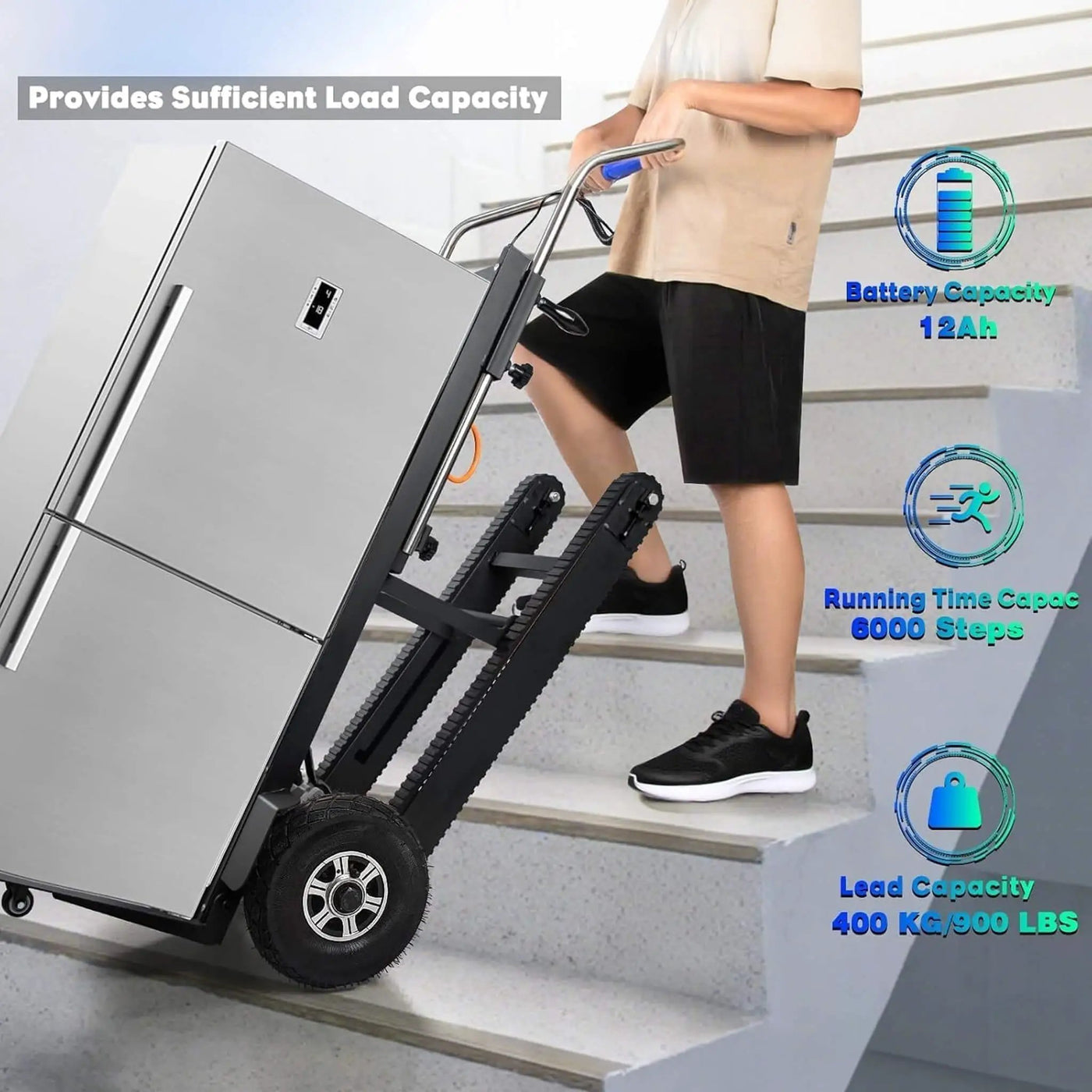 Heavy-Duty 900LBS Electric Motorized Stair Climbing Dolly (SAK75803) by SAKSBY WHOLESALE
