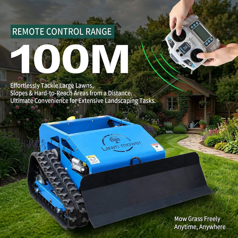 Heavy-Duty 9HP Remote-Controlled Track Gas Lawn Mower With Snow Plow (SAK71268) by SAKSBY WHOLESALE