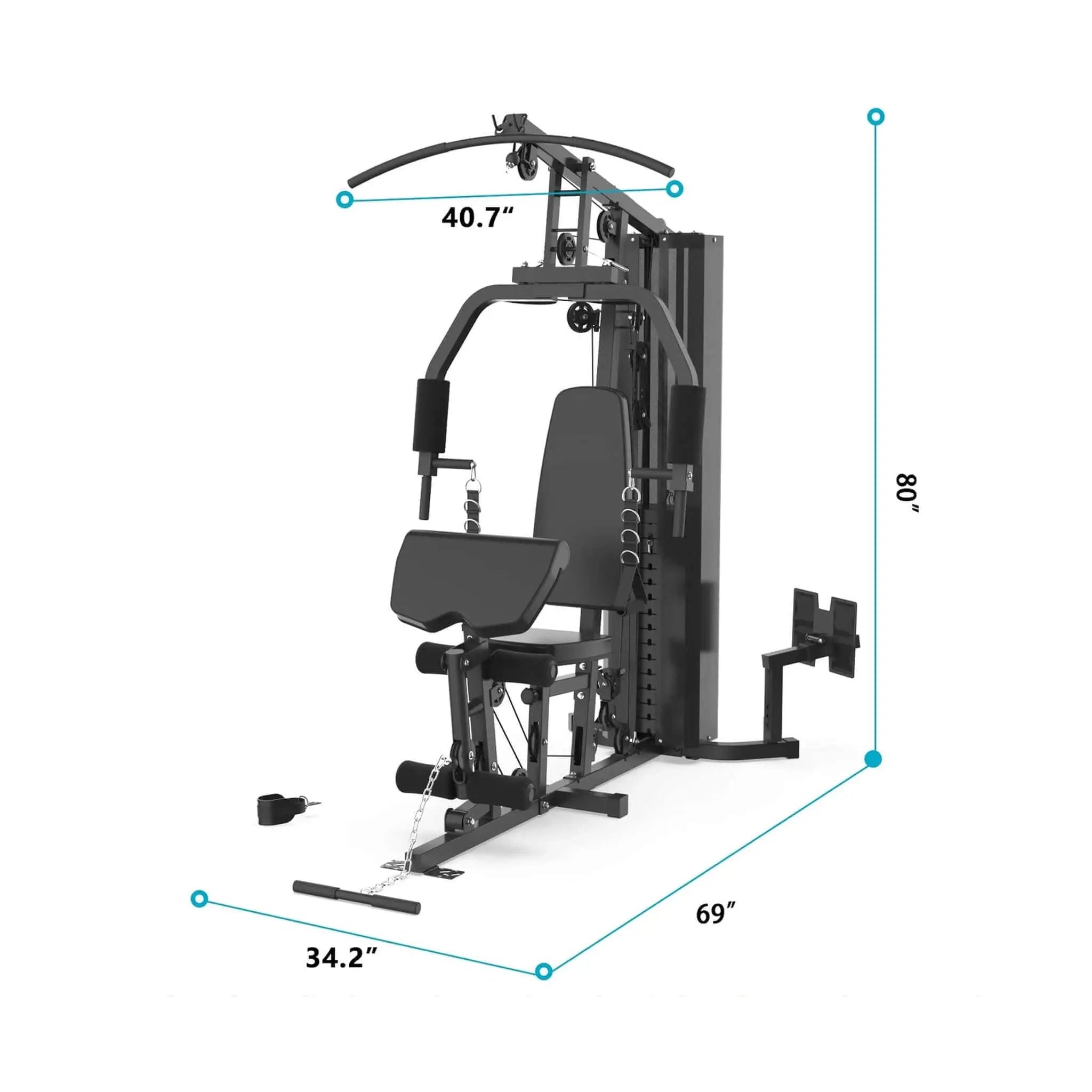 Rovix Heavy-Duty All-In-One Home Gym Workout Station For Full Body Strength Training, 150LBS (SAK12959) by SAKSBY WHOLESALE