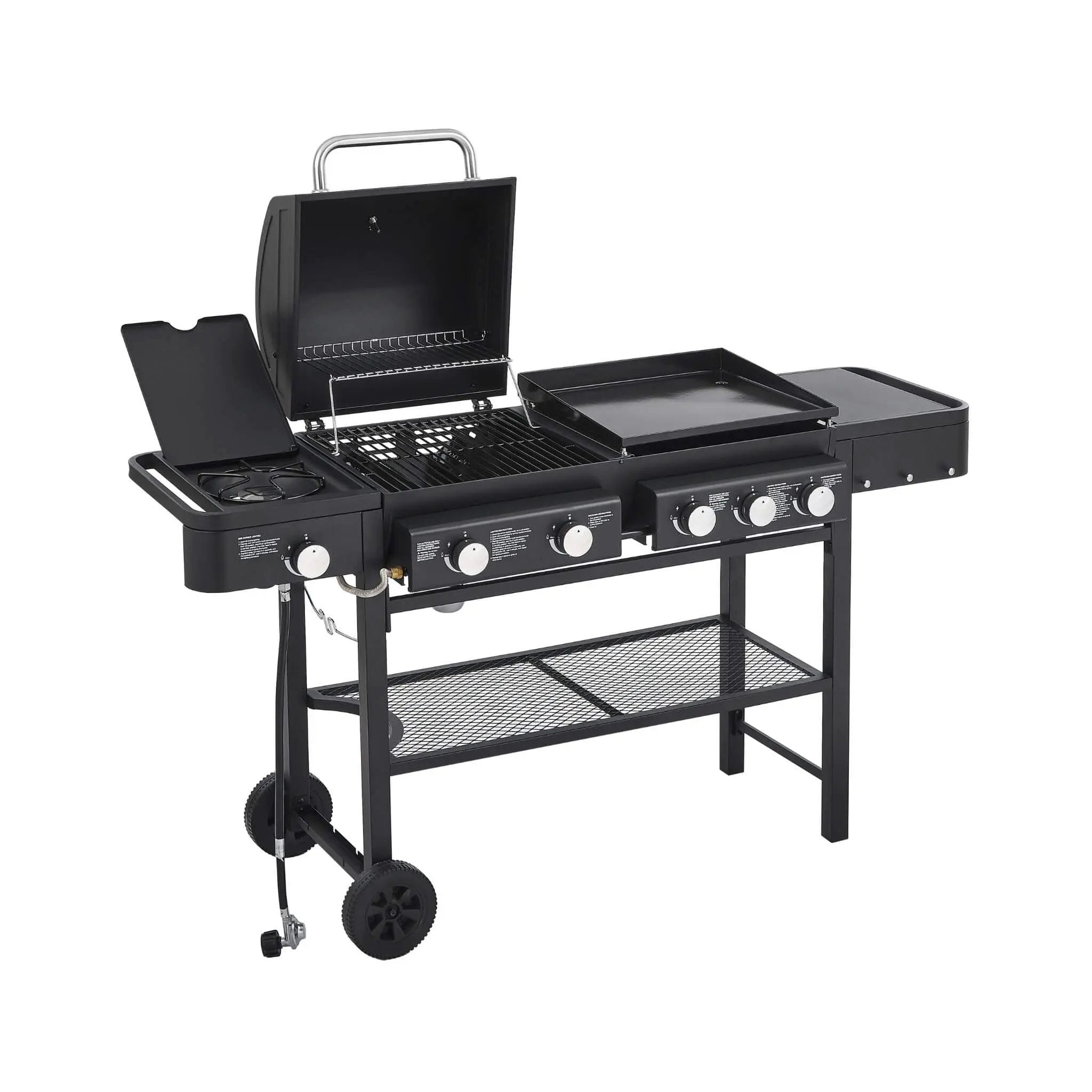 Castelle Flame Heavy-Duty All-In-One Outdoor 5-Burner 56K BTU Liquid Propane Grill (SAK57124) by SAKSBY WHOLESALE