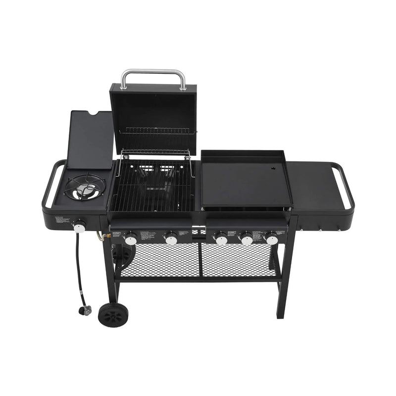 Castelle Flame Heavy-Duty All-In-One Outdoor 5-Burner 56K BTU Liquid Propane Grill (SAK57124) by SAKSBY WHOLESALE