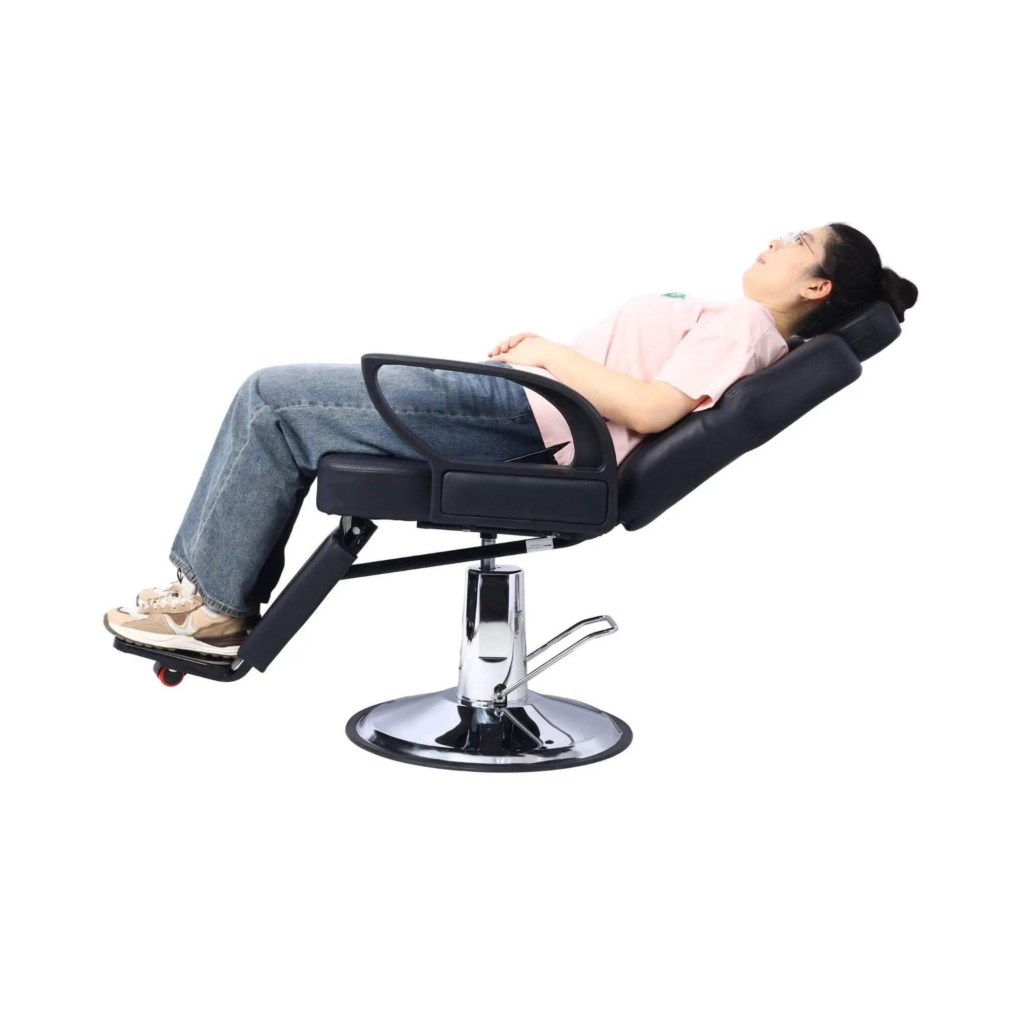 Heavy-Duty Extra-Wide PU Leather Hydraulic Reclining Barber Chair (SAK74613) by SAKSBY WHOLESALE