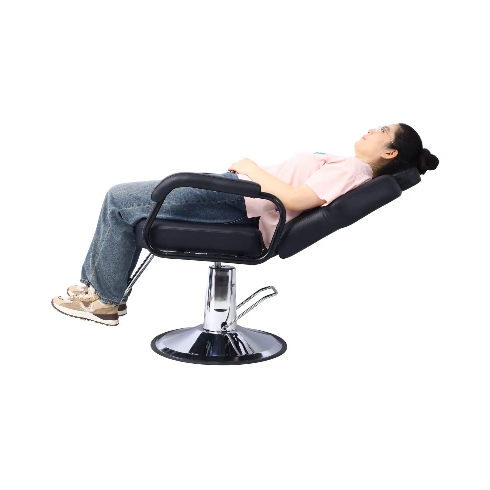 Heavy-Duty All-Purpose Ultra-Comfortable Hydraulic Reclining Barber Chair For Salons And Barber Shops (SAK97418) by SAKSBY WHOLESALE