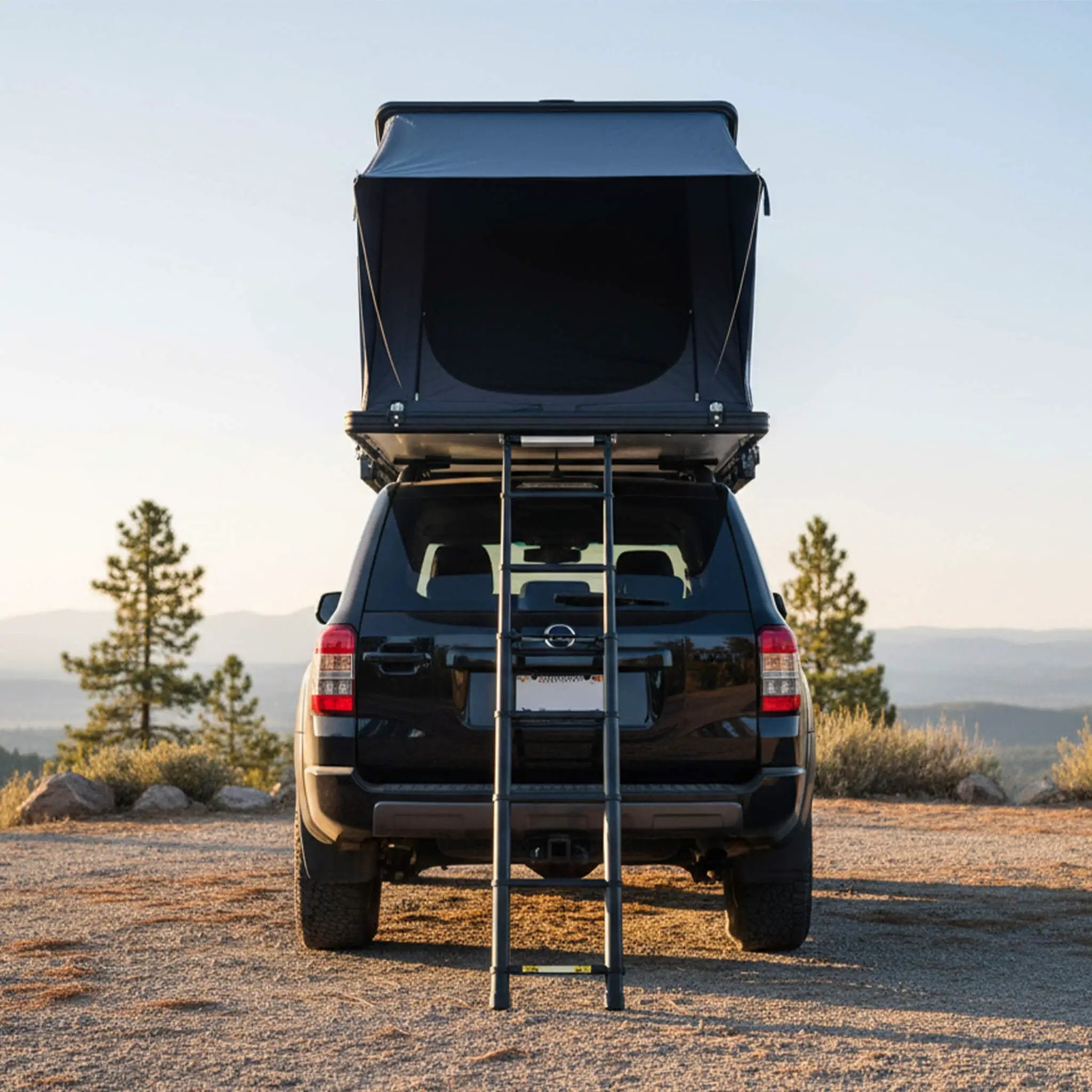 Trailora Ridge Heavy-Duty Aluminum Hard-Shell Rooftop Tent With Ladder, LED Lighting, And Memory Foam Mattress (SAK82931) by SAKSBY WHOLESALE