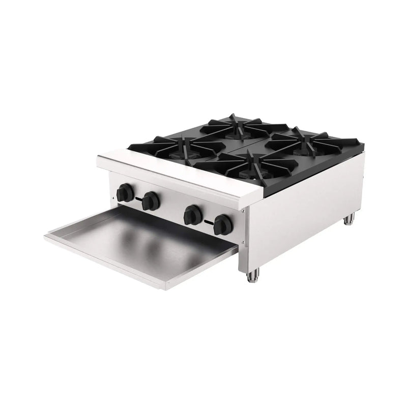 Heavy-Duty Commercial 112K BTU 4-Burner Stainless Steel Gas Stove Hot Plate (SAK39201) by SAKSBY WHOLESALE