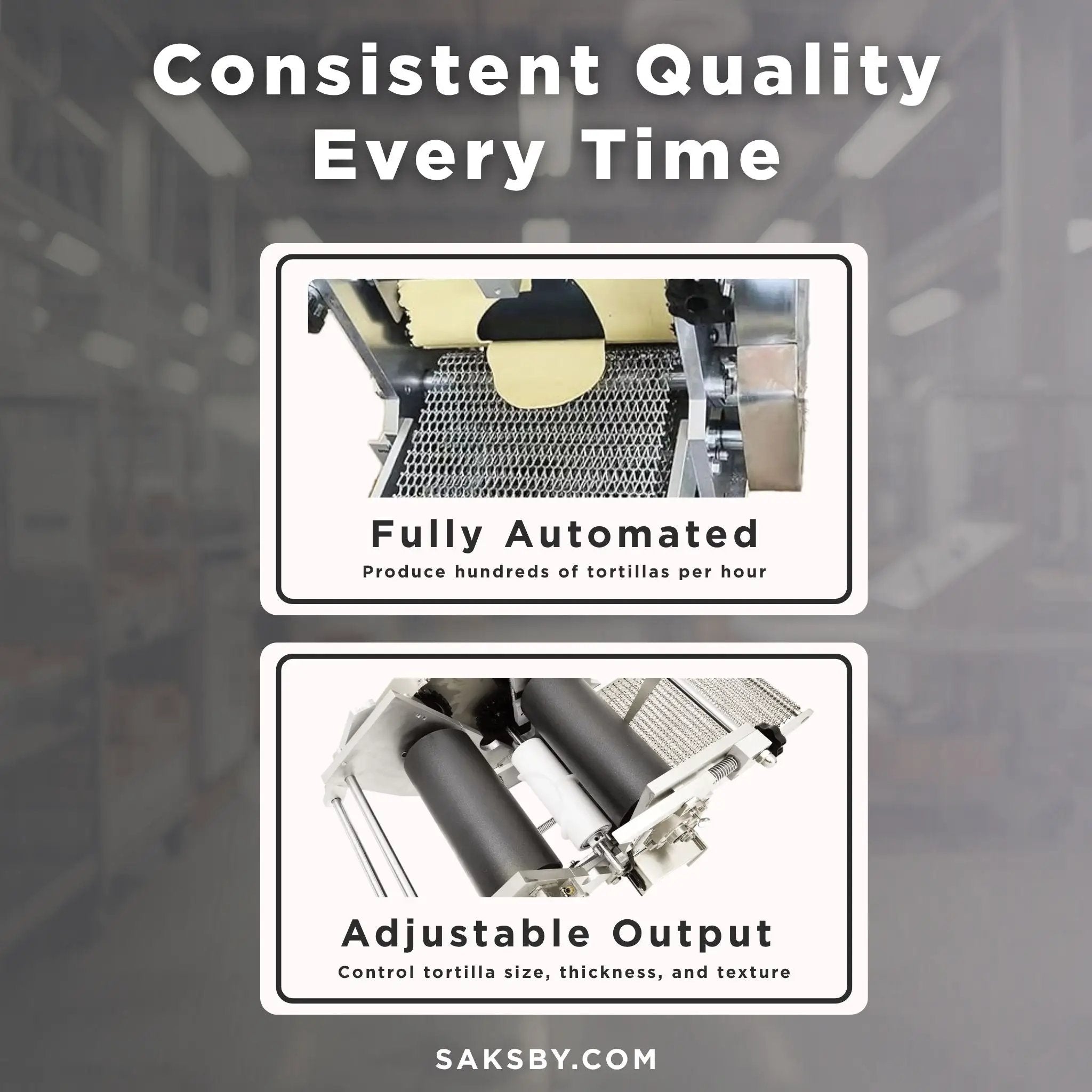 Heavy-Duty Commercial Automatic Corn Tortilla Making Machine (SAK60513) by SAKSBY WHOLESALE