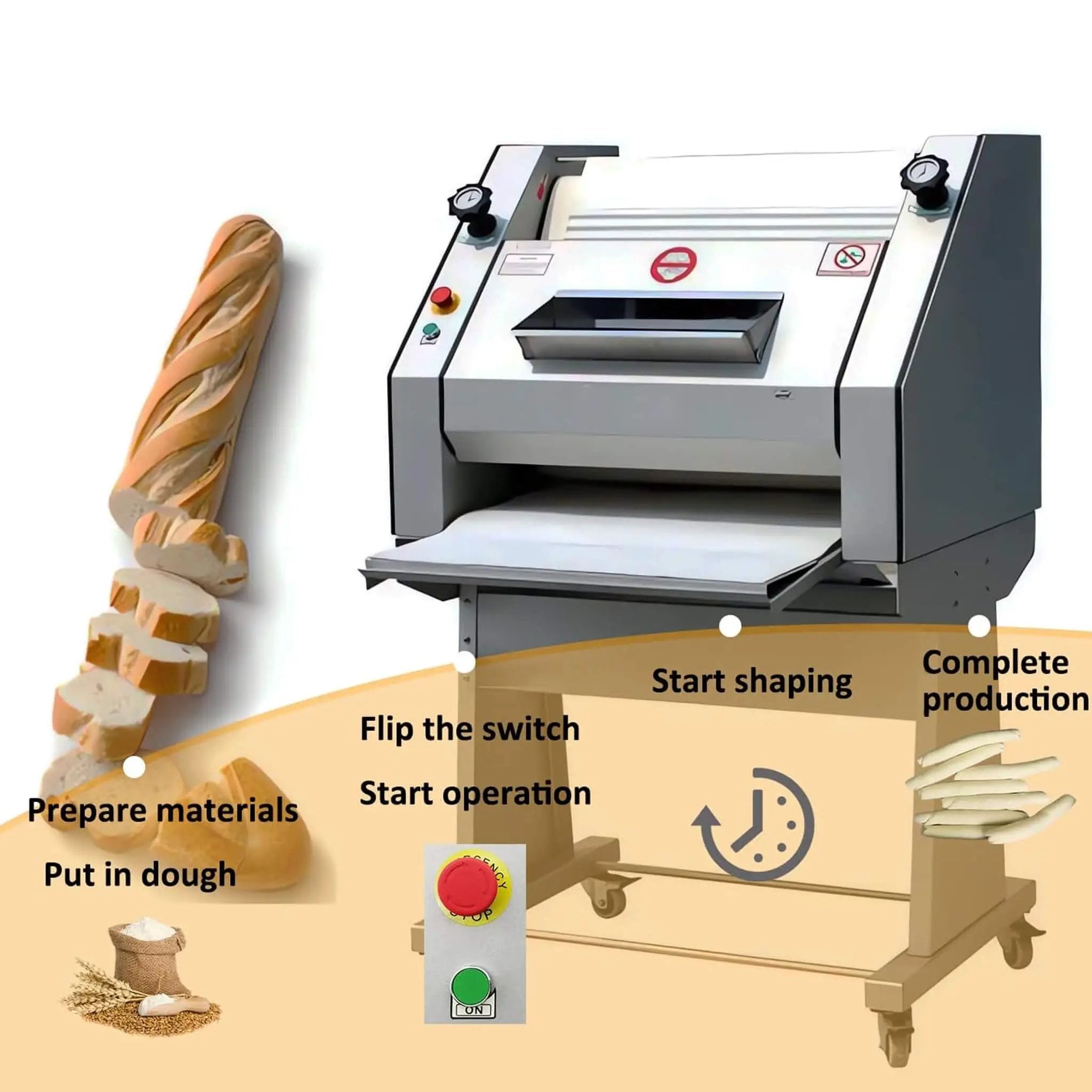 Heavy-Duty Commercial 110V Electric Baguette Bread Shaper Machine (SAK68176) by SAKSBY WHOLESALE