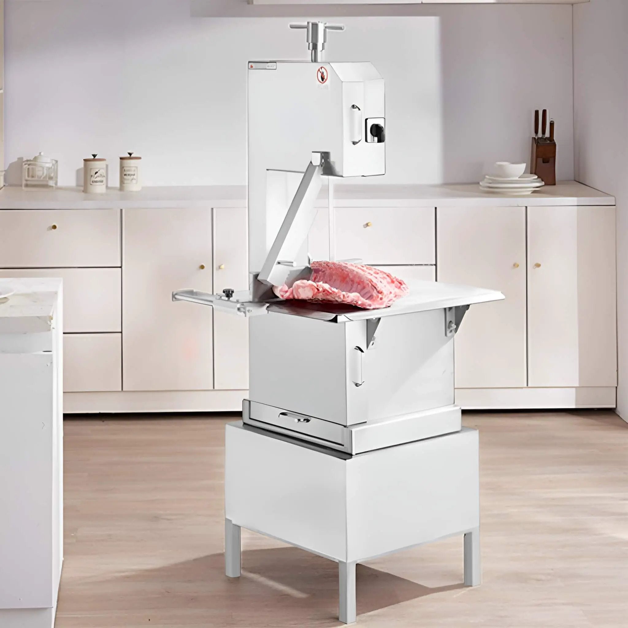 Heavy-Duty Commercial 2200W Electric Meat Bone Saw Cutting Band Machine With 6 Saw Blades (SAK91753) by SAKSBY WHOLESALE