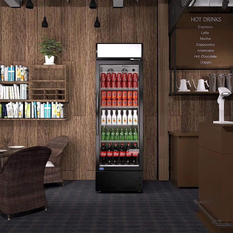 Heavy-Duty 23-Inch Commercial Single Glass Door Refrigerator With LED Lights (SAK43533) by SAKSBY WHOLESALE