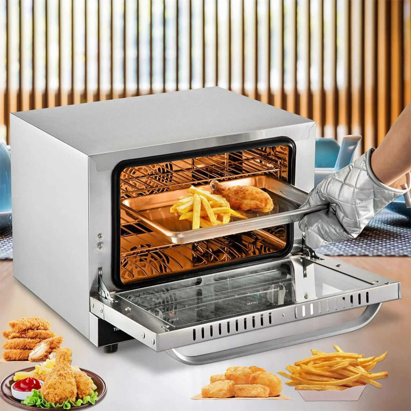 Heavy-Duty Commercial Stainless Steel Countertop Convection Toaster Oven (SAK51683) by SAKSBY WHOLESALE