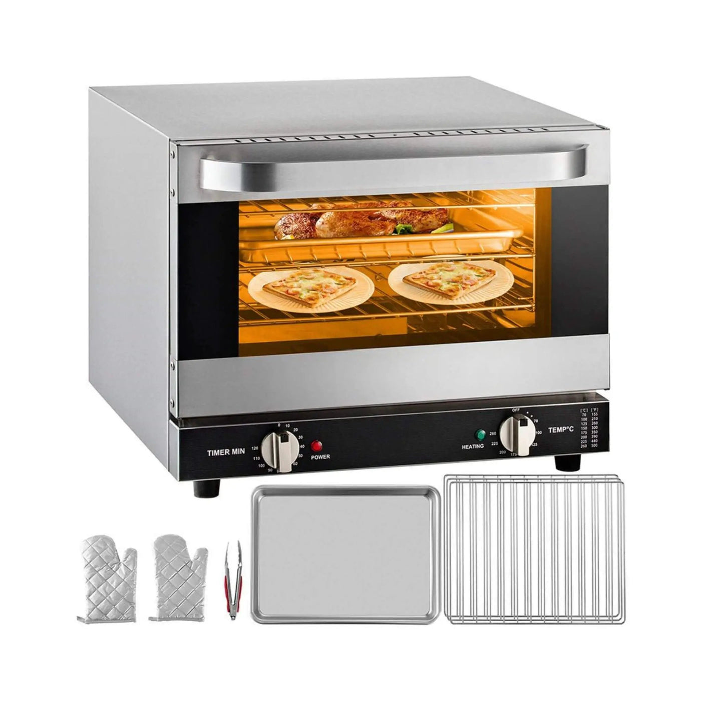 Heavy-Duty Commercial Stainless Steel Countertop Convection Toaster Oven (SAK51683) by SAKSBY WHOLESALE