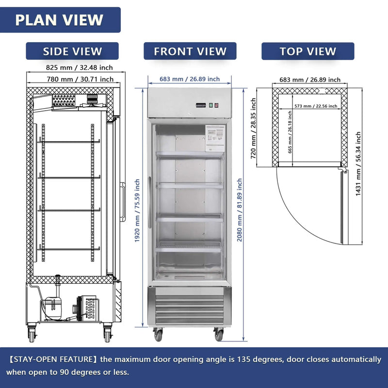 Heavy-Duty Commercial Upright ETL Certified Freezer For Restaurants, Bars, And Supermarkets (SAK01847) by SAKSBY WHOLESALE