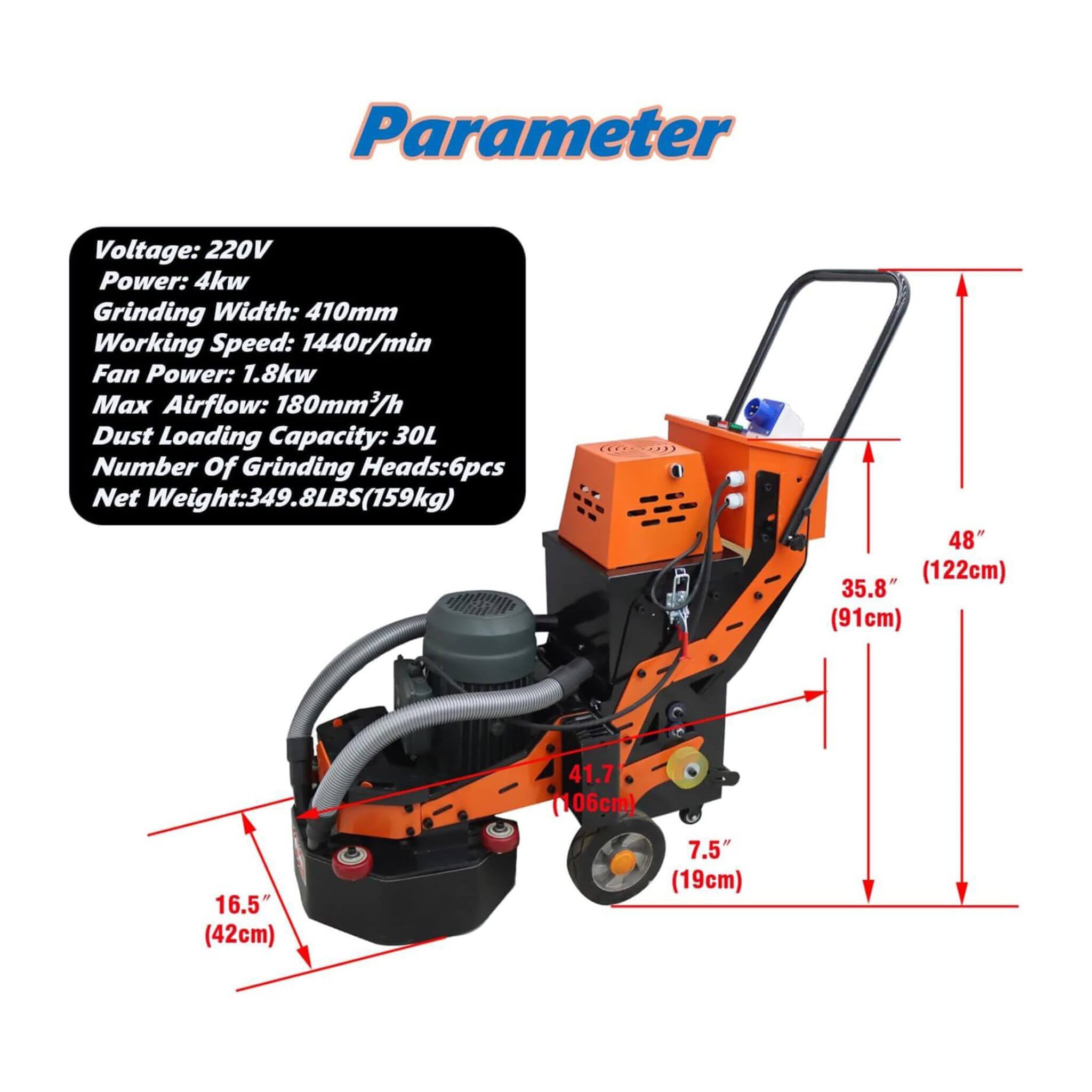 Heavy-Duty Electric Hand-Push Concrete Floor Grinder Polisher (SAK64185) by SAKSBY WHOLESALE