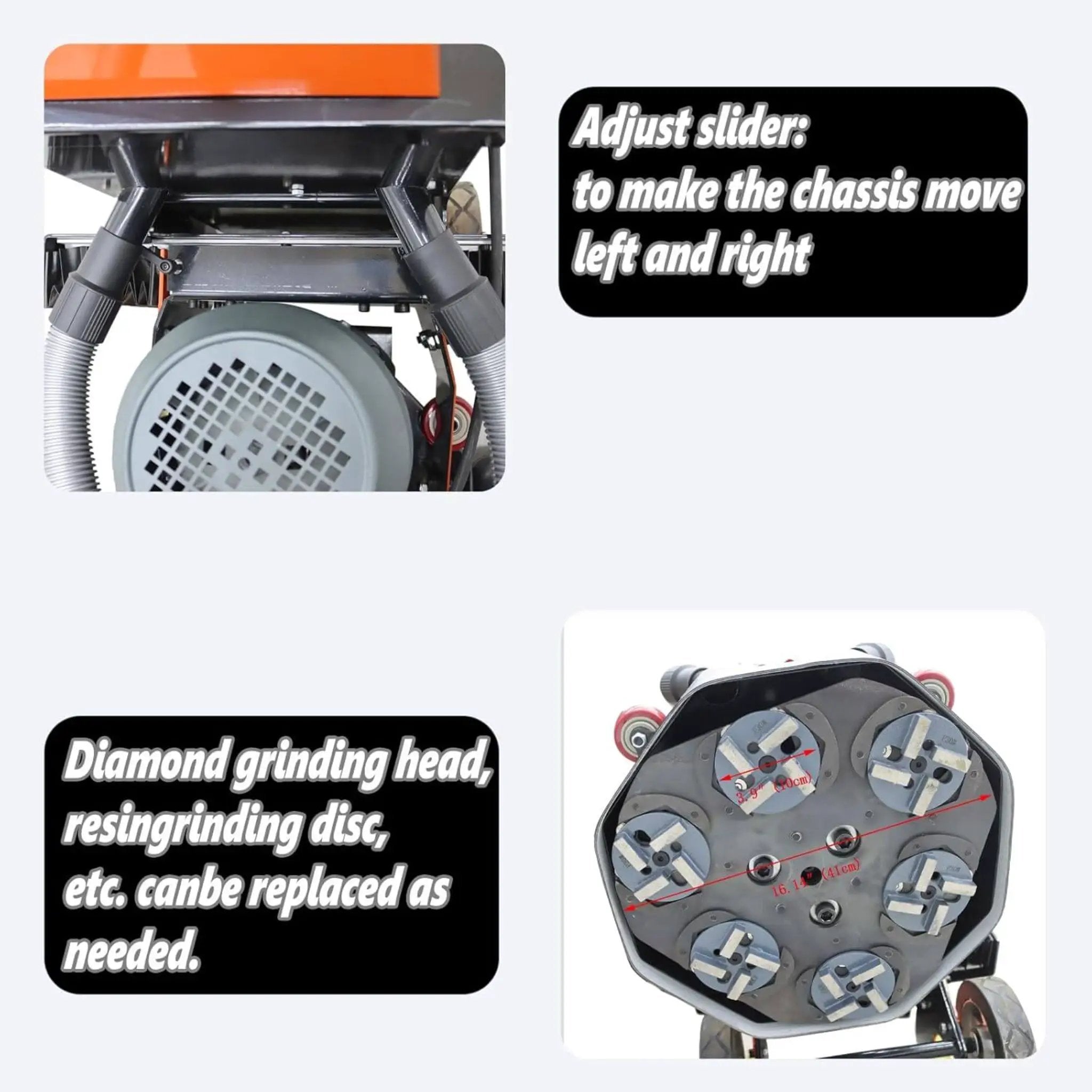 Heavy-Duty Electric Hand-Push Concrete Floor Grinder Polisher (SAK64185) by SAKSBY WHOLESALE