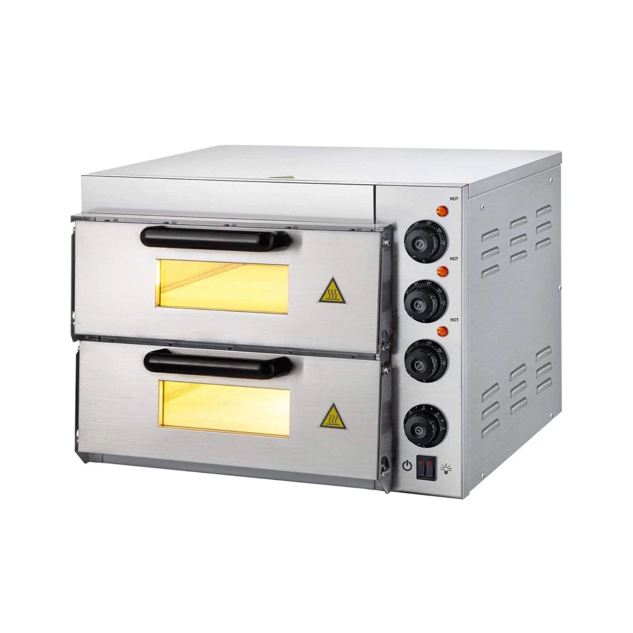 Heavy-Duty Electric 2000W Indoor Commercial Countertop Double Deck Piz