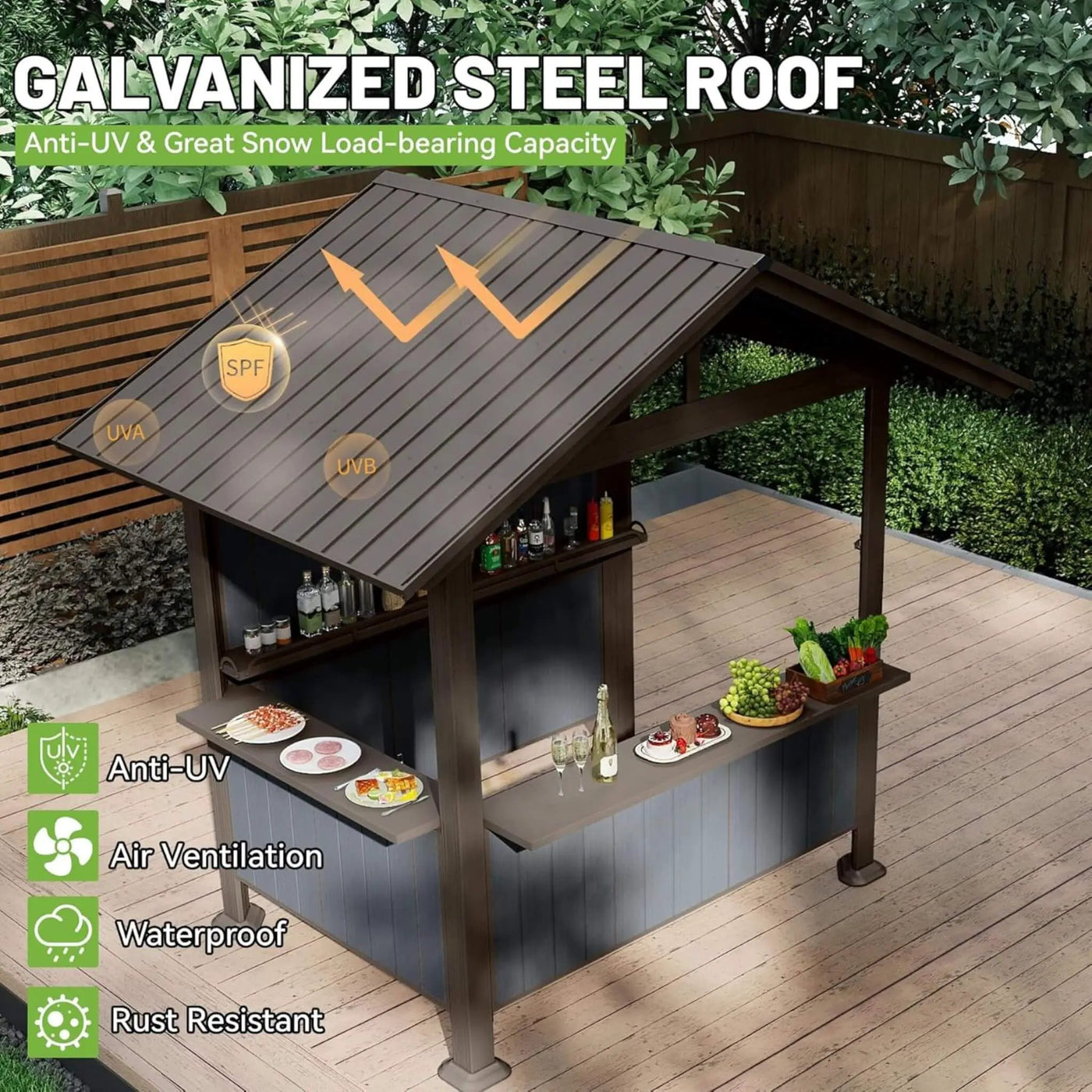 [06X09FT] Alora Heavy-Duty Gable Roof Hardtop Grill Gazebo (SAK49731) by SAKSBY WHOLESALE