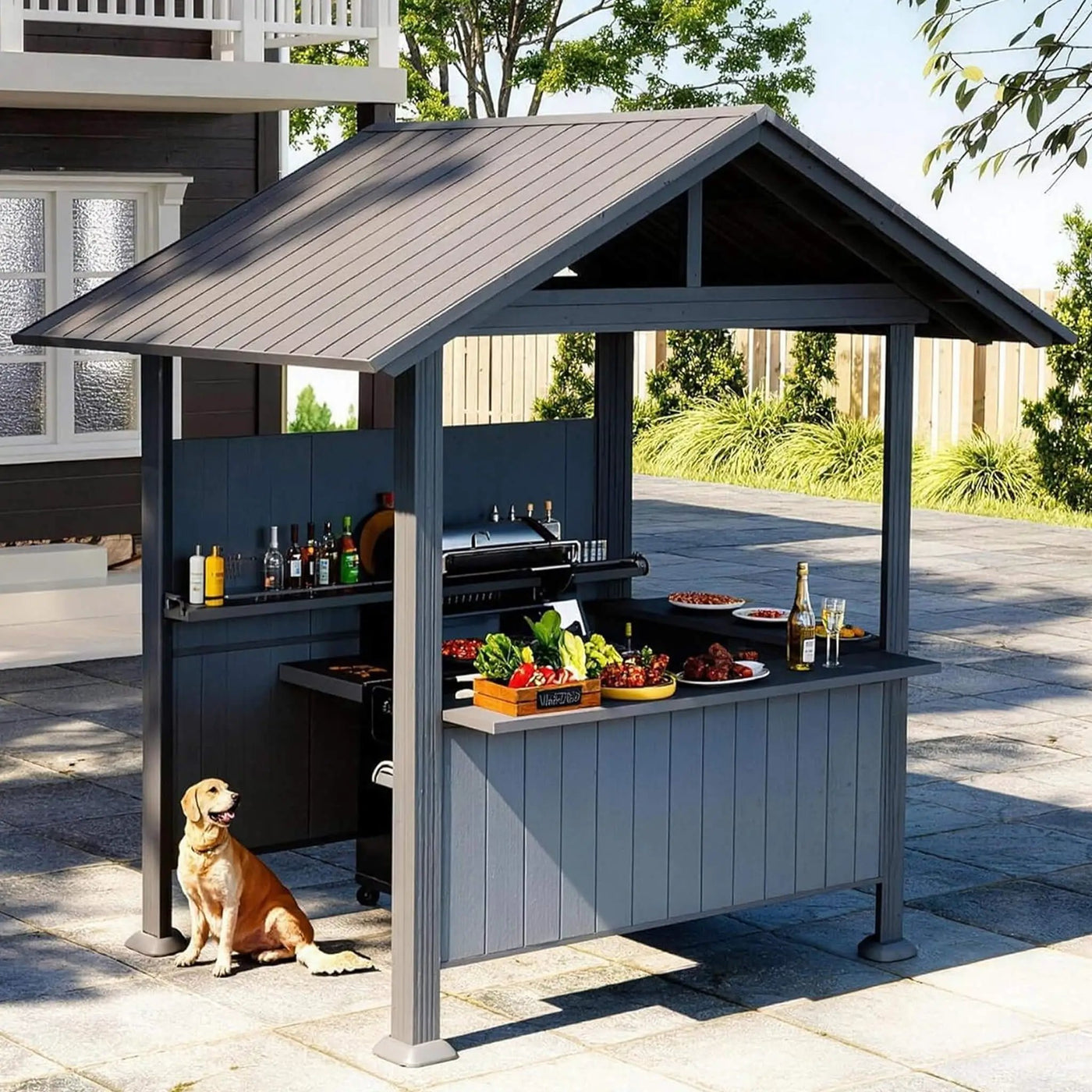 [06X09FT] Alora Heavy-Duty Gable Roof Hardtop Grill Gazebo (SAK49731) by SAKSBY WHOLESALE