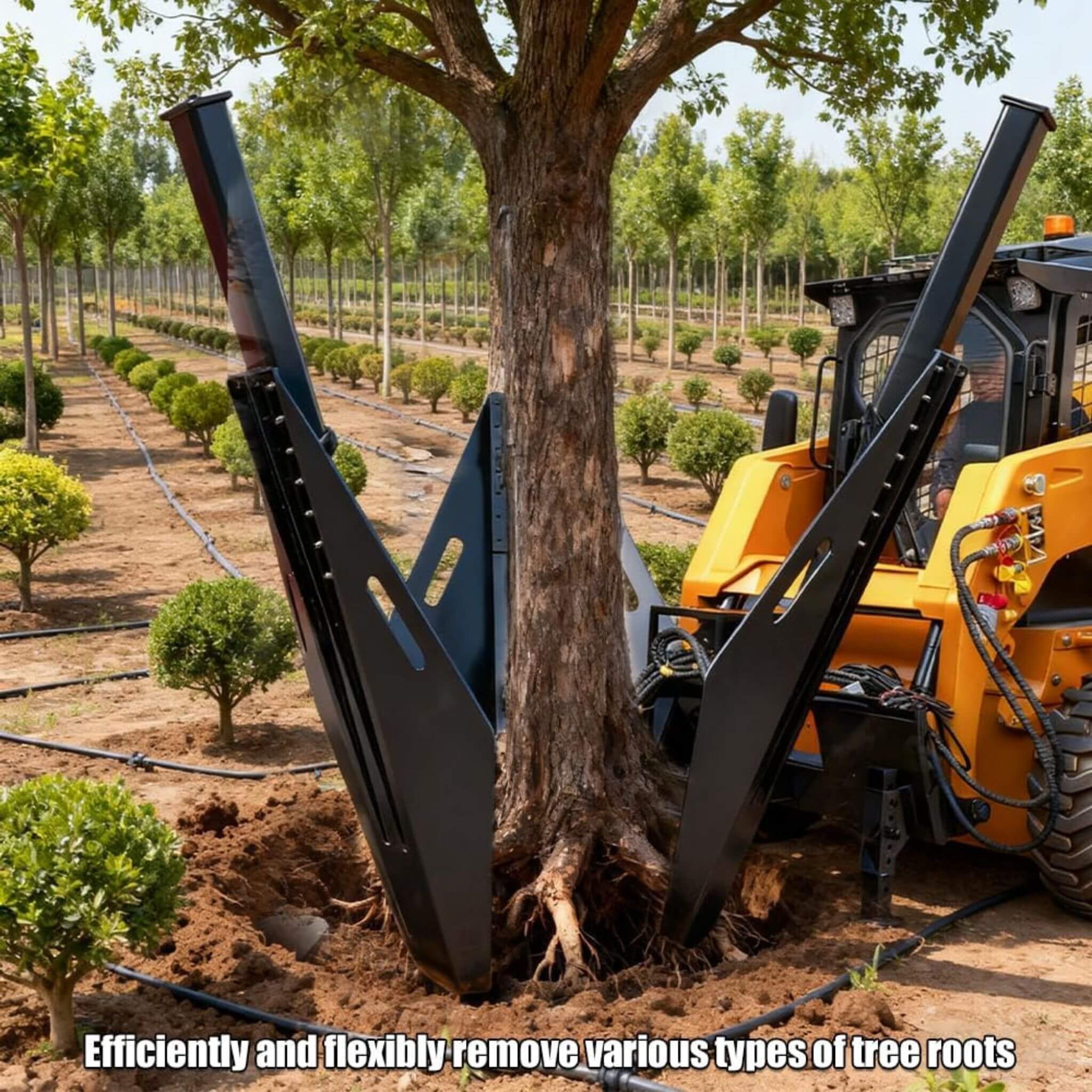 Heavy-Duty Industrial 3-Blade Tree Spade Transplanter Skid Steer Attachment (SAK50296) by SAKSBY WHOLESALE