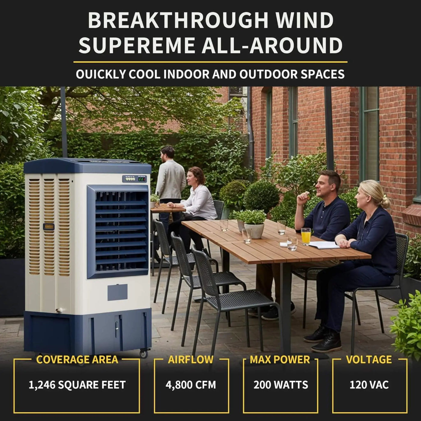 Heavy-Duty Industrial Outdoor Swamp Cooling Fan With Continuous Auto Fill (SAK94618) by SAKSBY WHOLESALE