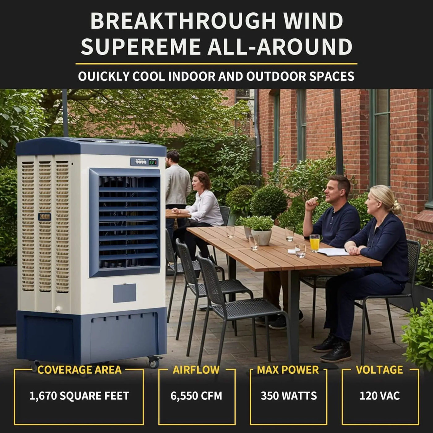 Heavy-Duty Industrial Outdoor Swamp Cooling Fan With Continuous Auto Fill (SAK94618) by SAKSBY WHOLESALE