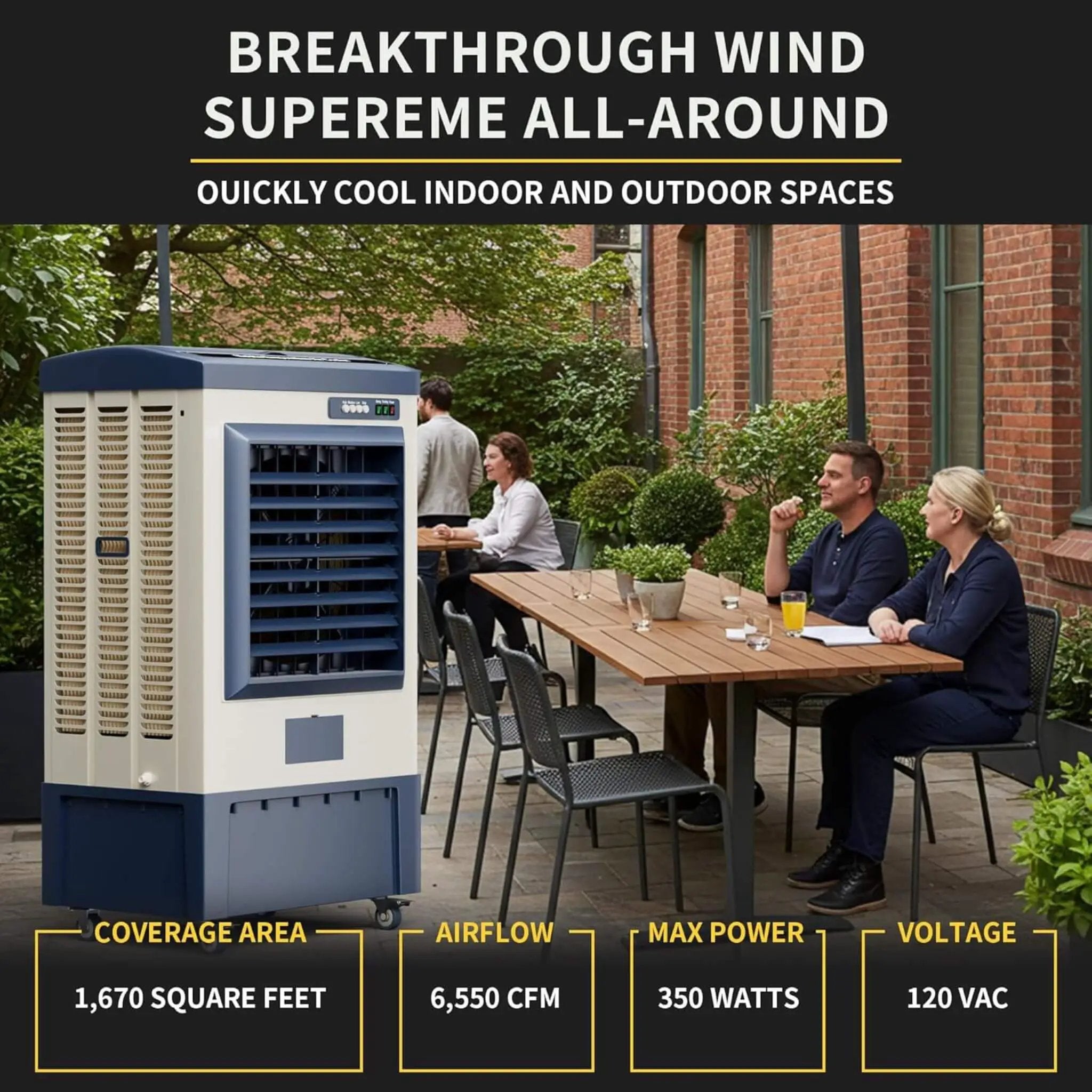 Heavy-Duty Industrial Outdoor Swamp Cooling Fan With Continuous Auto Fill (SAK94618) by SAKSBY WHOLESALE