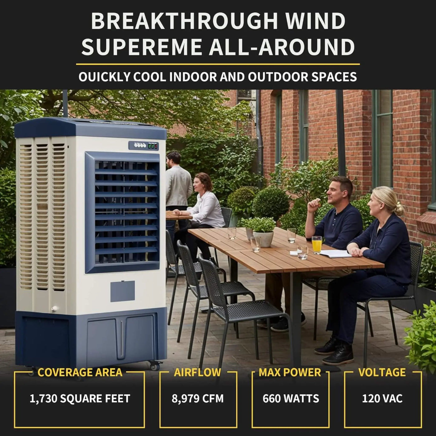 Heavy-Duty Industrial Outdoor Swamp Cooling Fan With Continuous Auto Fill (SAK94618) by SAKSBY WHOLESALE