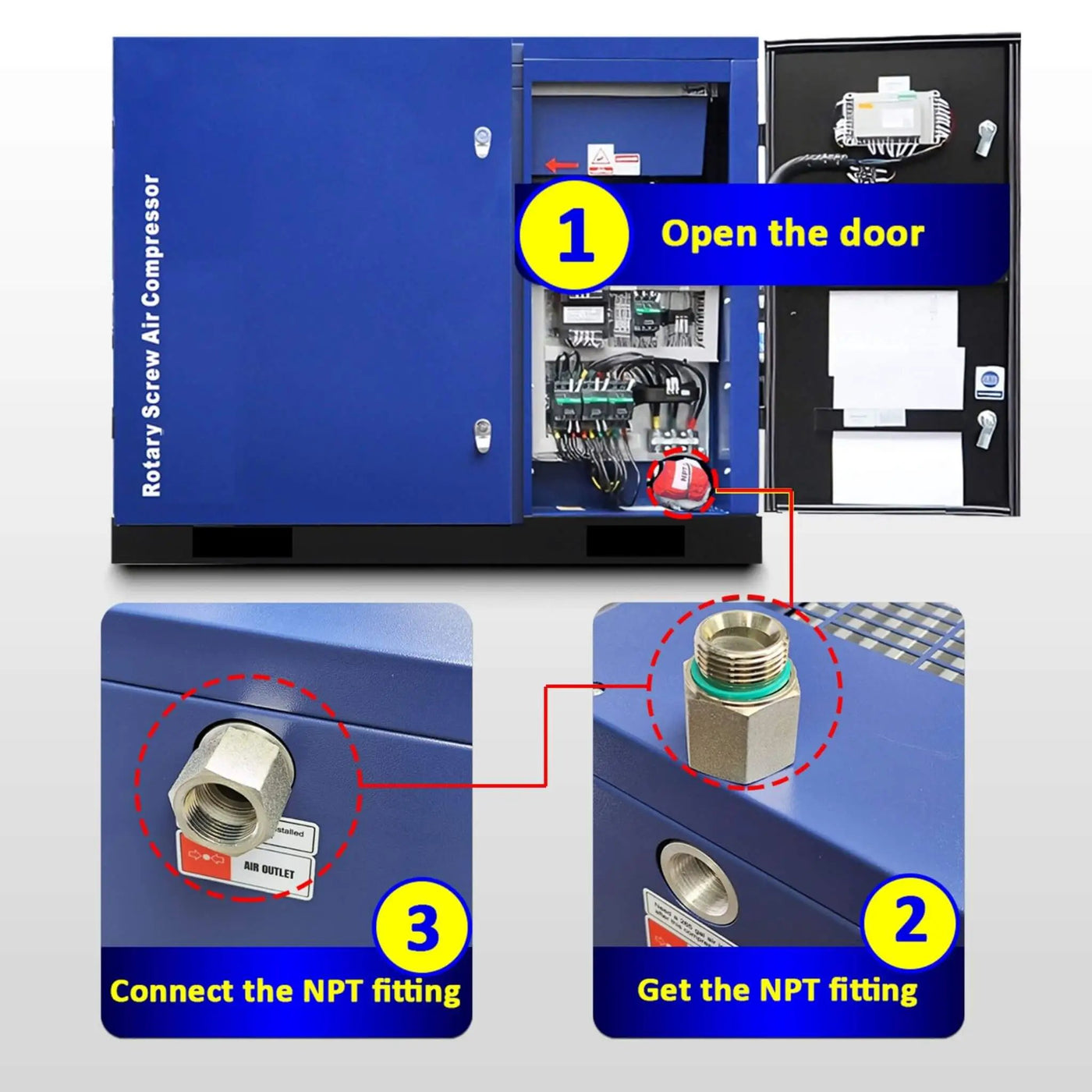 Heavy-Duty Industrial Rotary Screw Air Compressor (SAK04891) by SAKSBY WHOLESALE