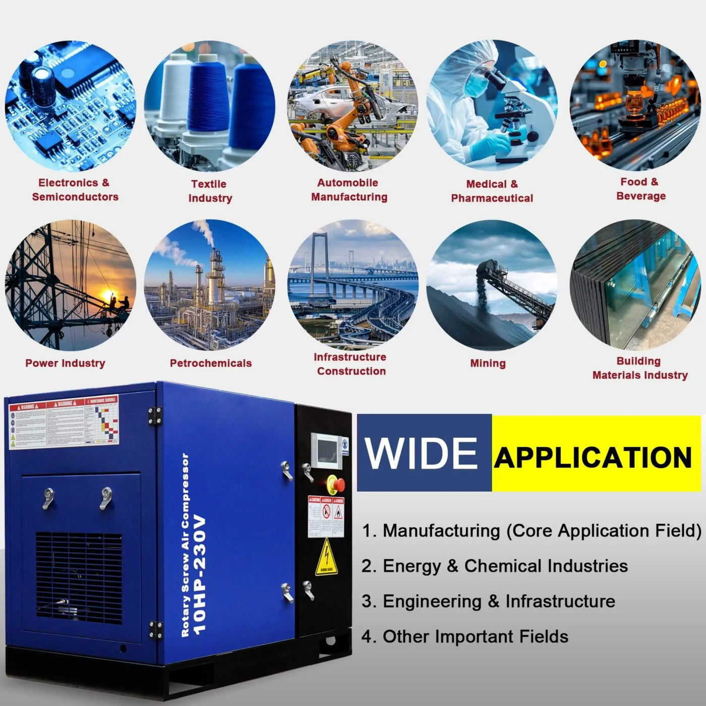 Heavy-Duty Industrial Rotary Screw Air Compressor (SAK04891) by SAKSBY WHOLESALE
