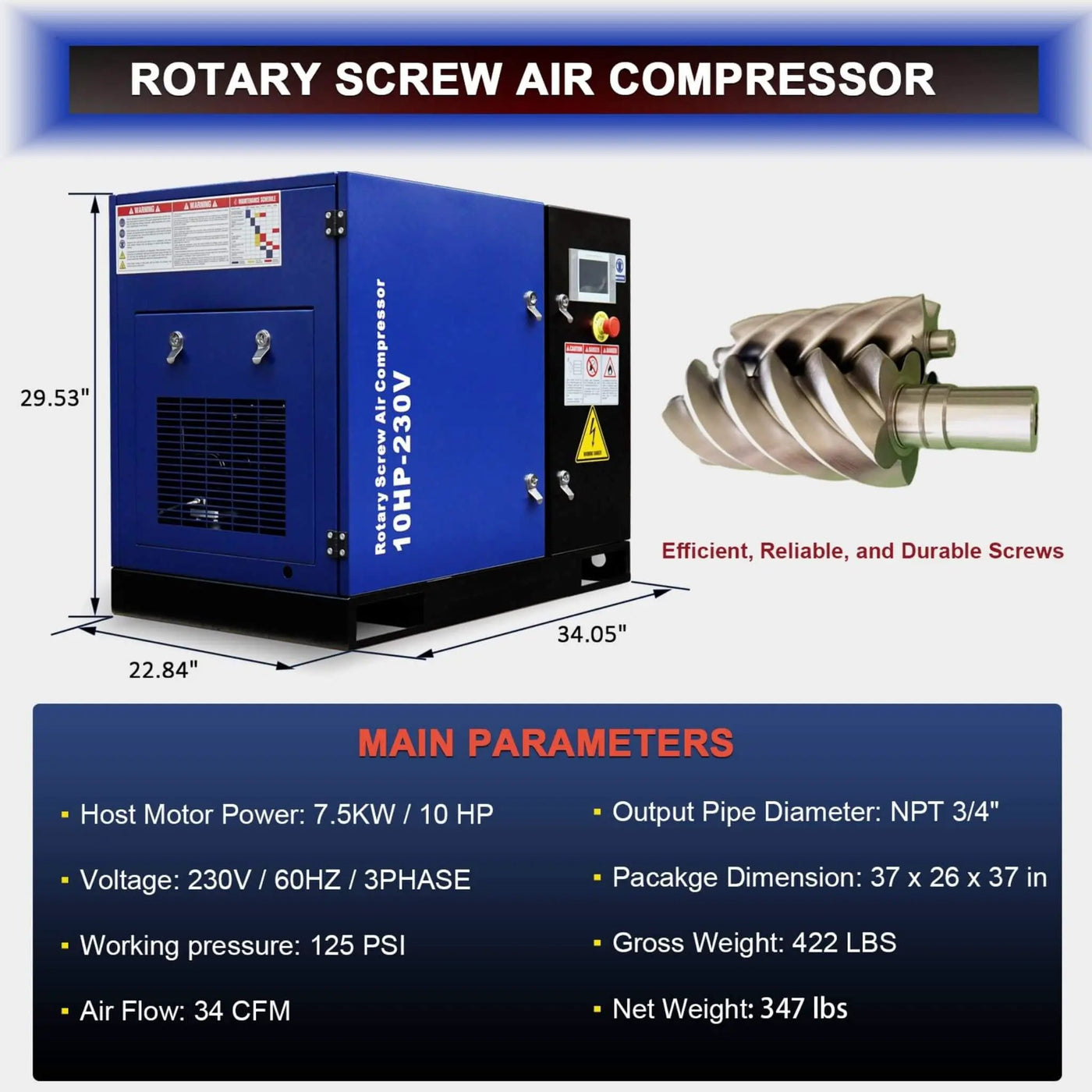 Heavy-Duty Industrial Rotary Screw Air Compressor (SAK04891) by SAKSBY WHOLESALE