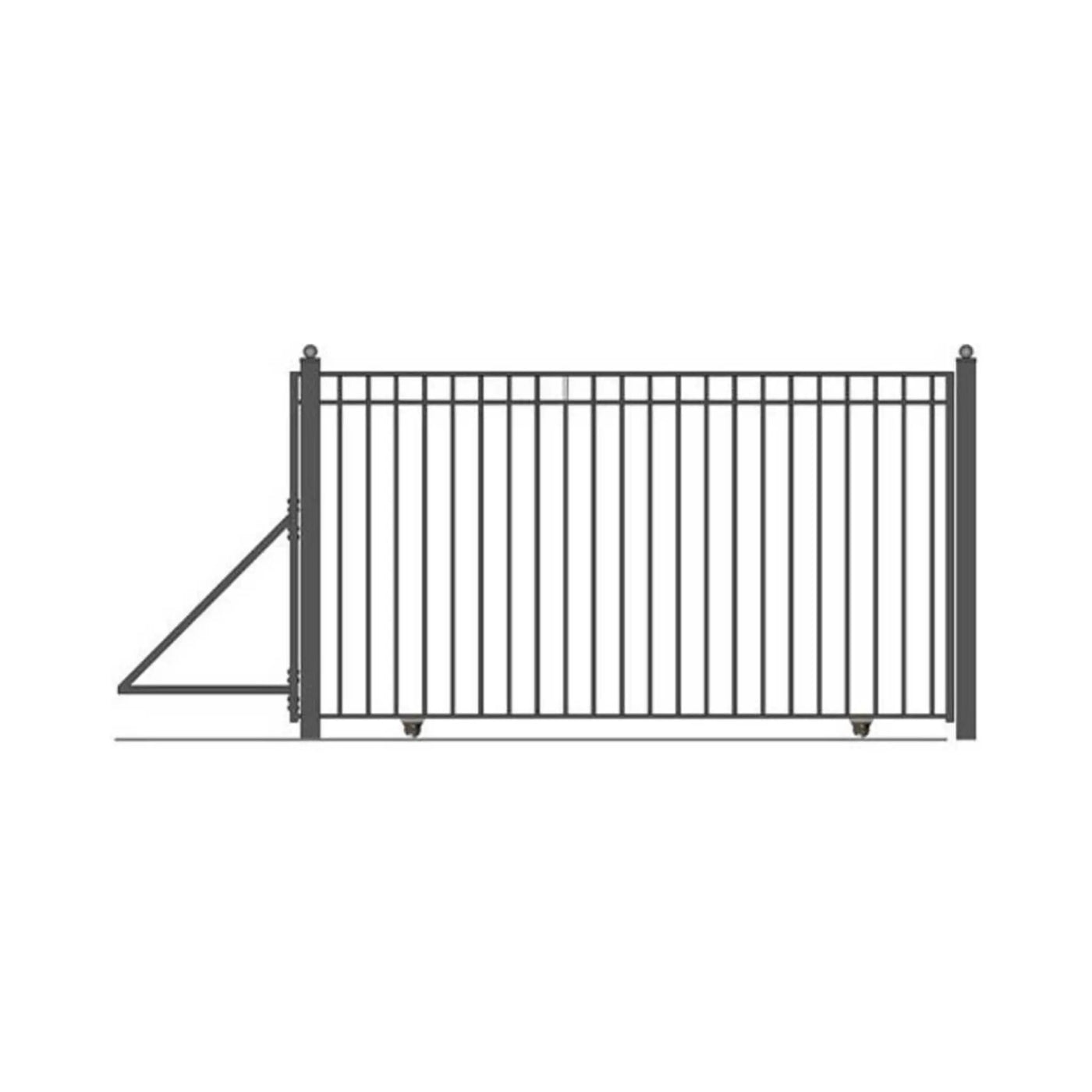 [12-30FT] Heavy-Duty Madrid-Style Premium Steel Sliding Driveway Gate (SAK23857) by SAKSBY WHOLESALE