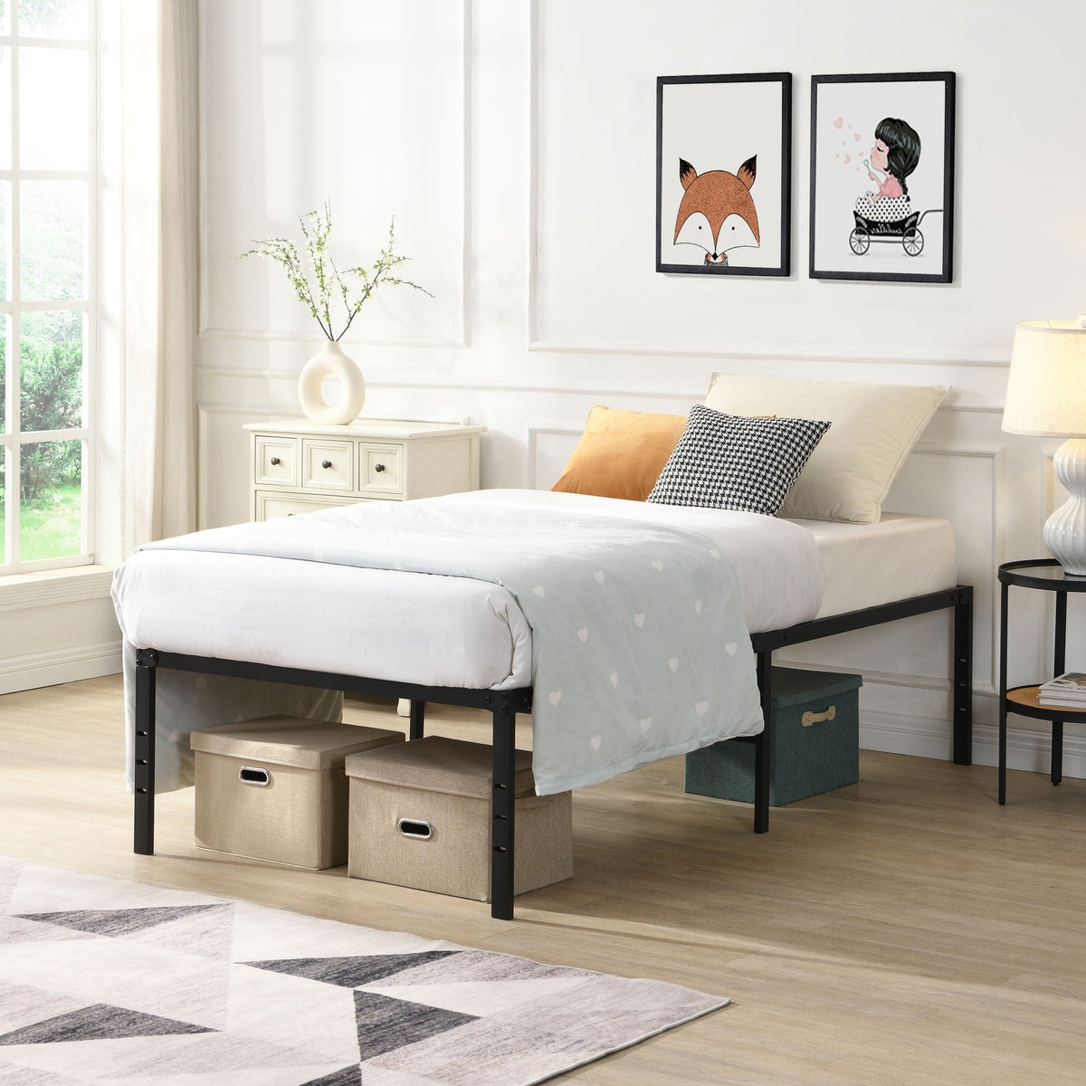Heavy Duty Metal Bed Frame with Quiet Support - Black, photo 2 of 4