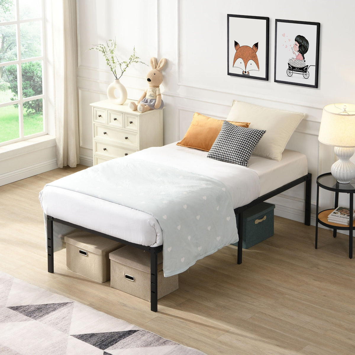 Heavy Duty Metal Bed Frame with Quiet Support - Black, photo 4 of 4