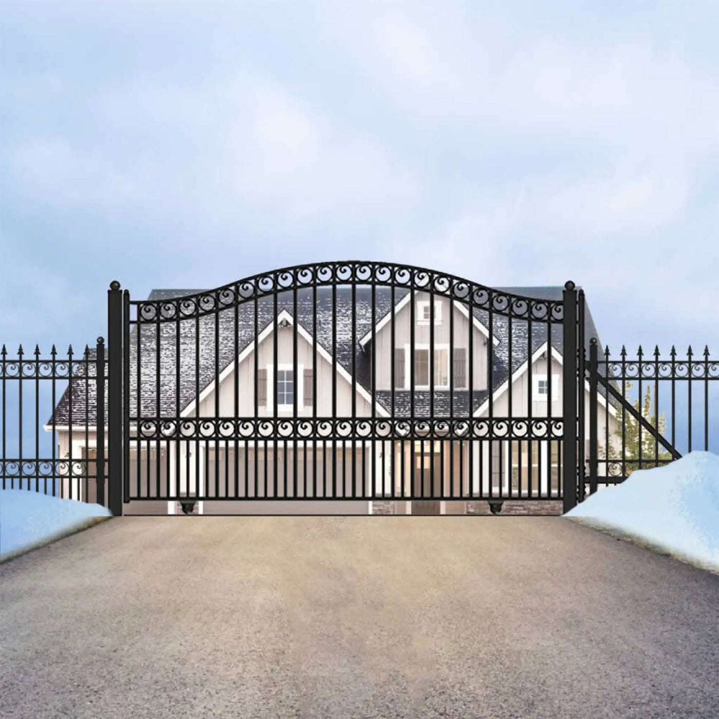 [12-18FT] Heavy-Duty Paris-Style Premium Steel Sliding Driveway Gate (SAK14850) by SAKSBY WHOLESALE