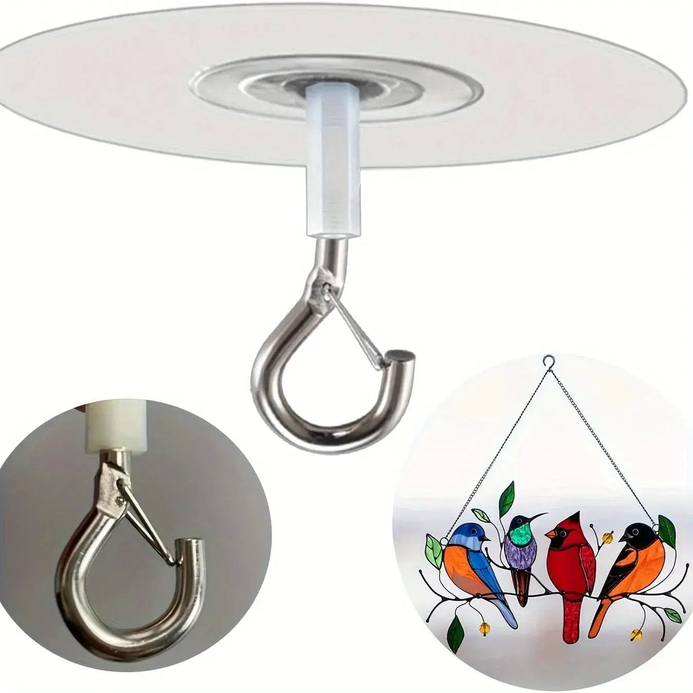 Heavy Duty Plastic Ceiling Hooks with Self-Adhesive Water Resistant Design by House Of Avana