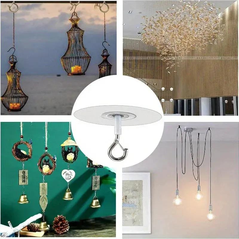 Heavy Duty Plastic Ceiling Hooks with Self-Adhesive Water Resistant Design by House Of Avana