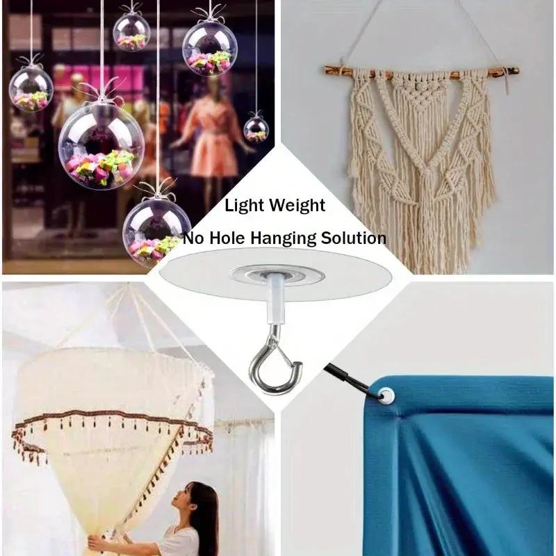 Heavy Duty Plastic Ceiling Hooks with Self-Adhesive Water Resistant Design by House Of Avana