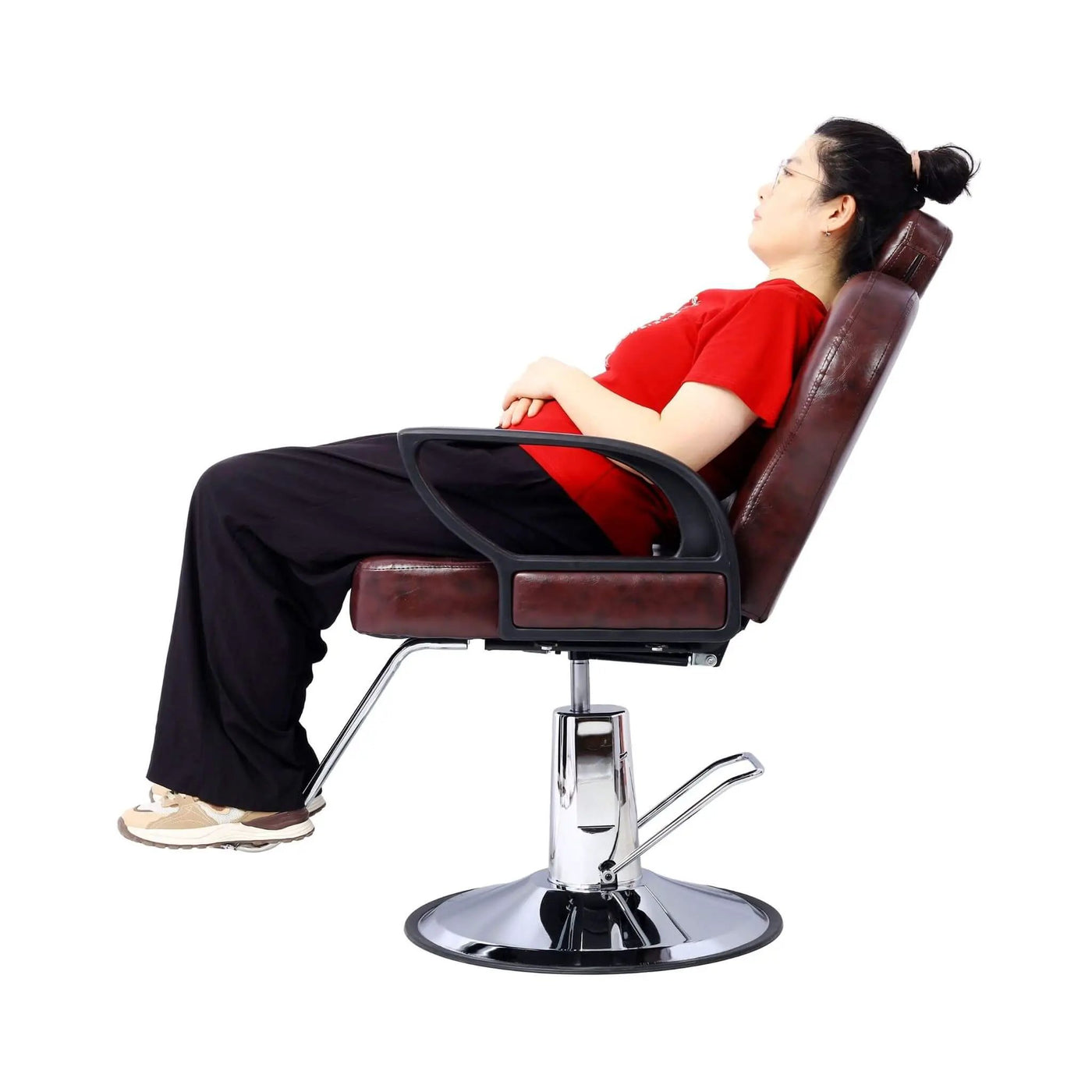 Heavy-Duty Professional Hydraulic Reclining Salon Chair With Barber Cape (SAK45170) by SAKSBY WHOLESALE